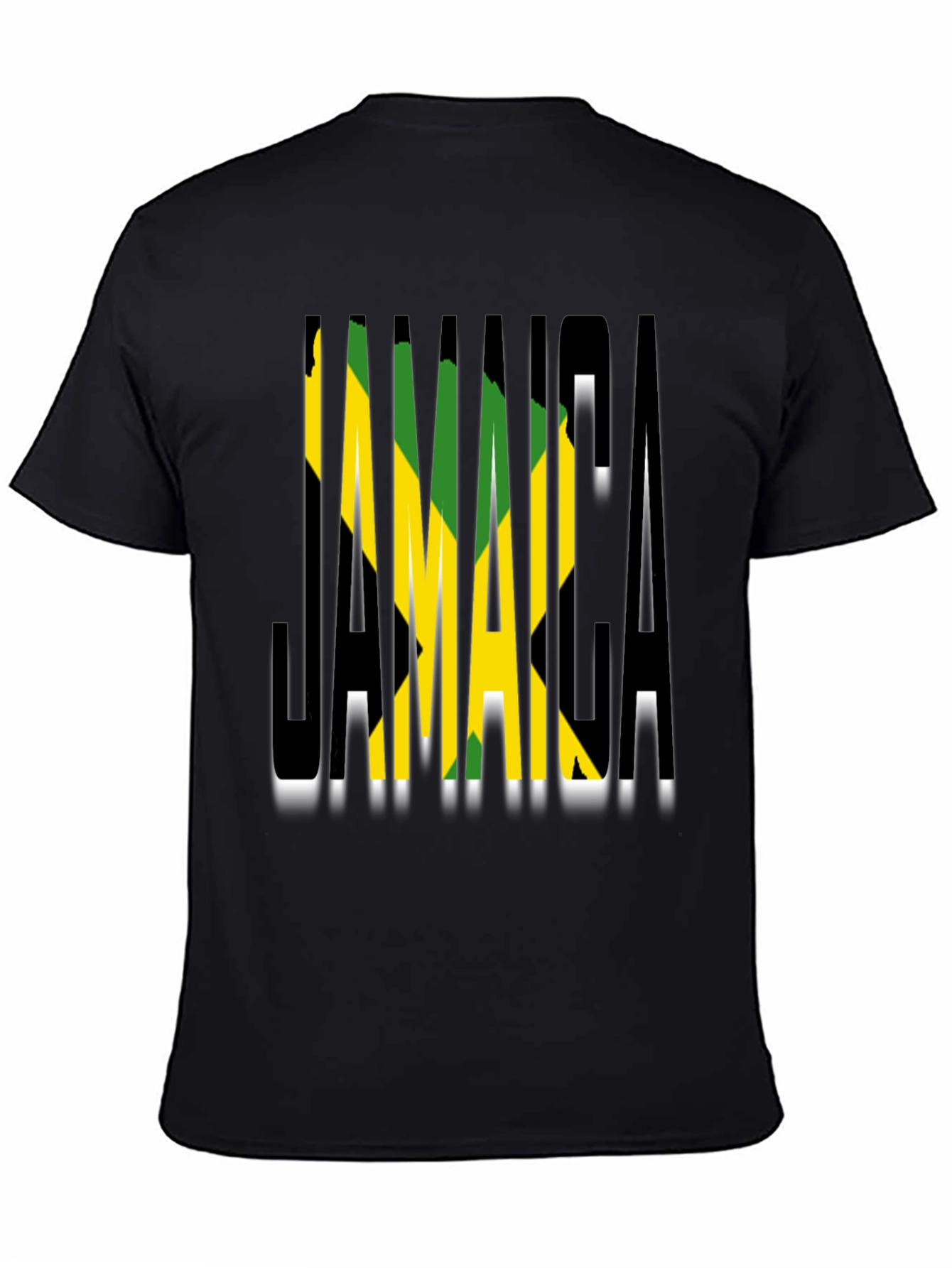 Jamaica Flag T-Shirt - Black Cotton Graphic Tee