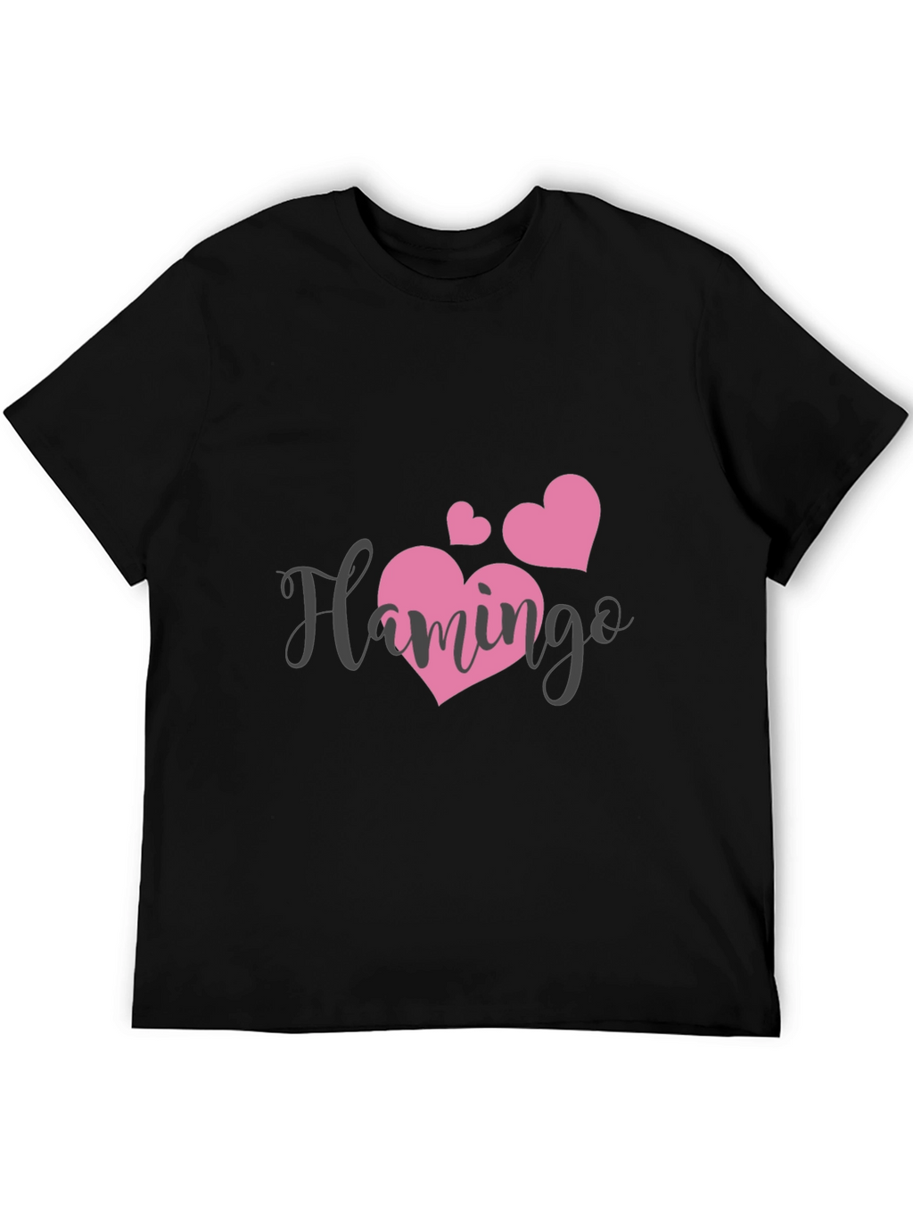 Black Flamingo Heart Graphic Tee