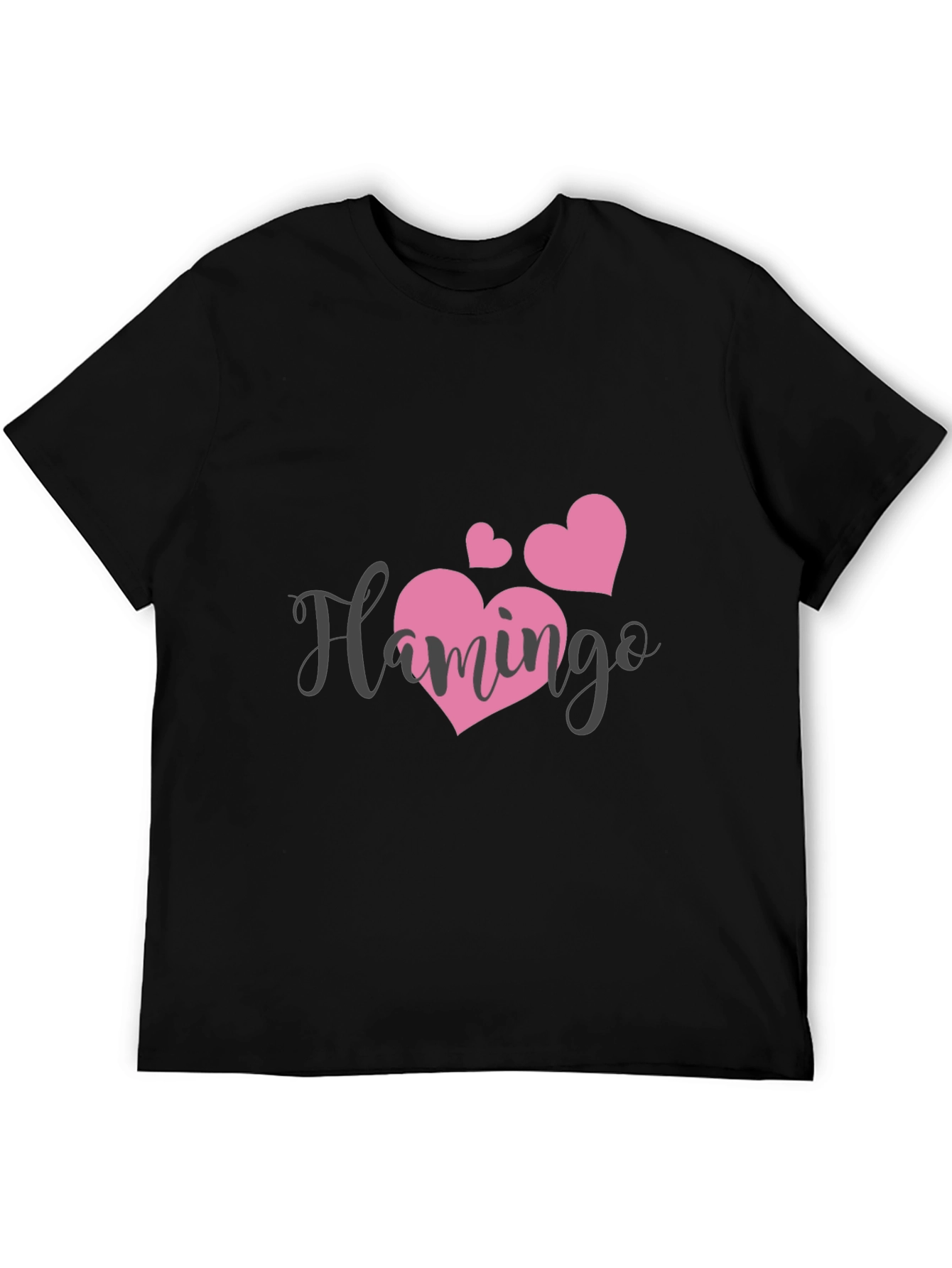 Black Flamingo Heart Graphic Tee