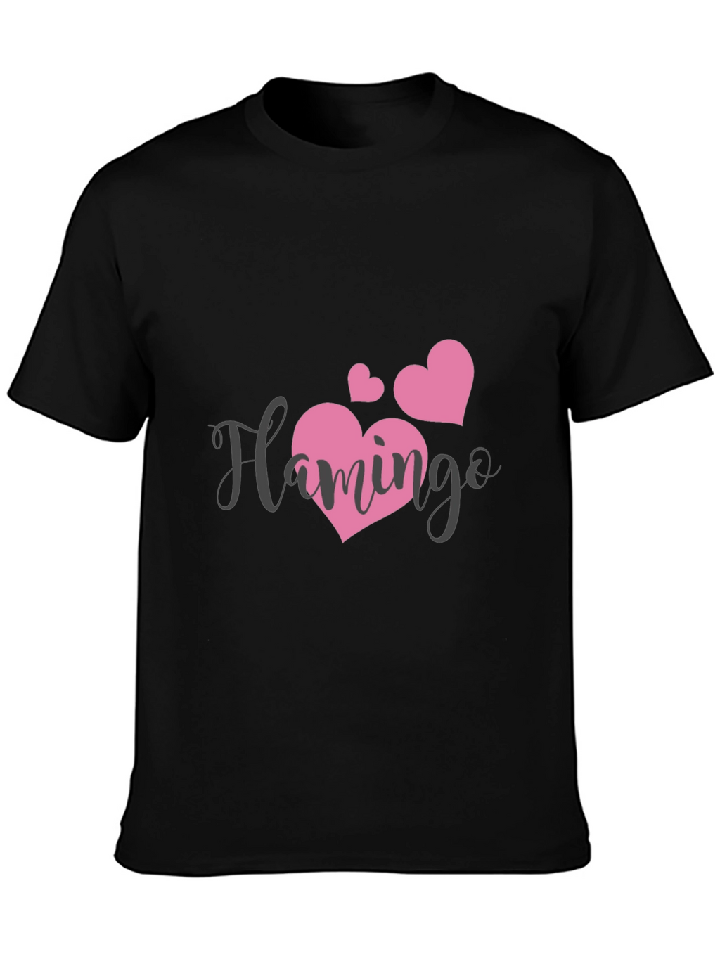 Black Flamingo Heart Graphic Tee