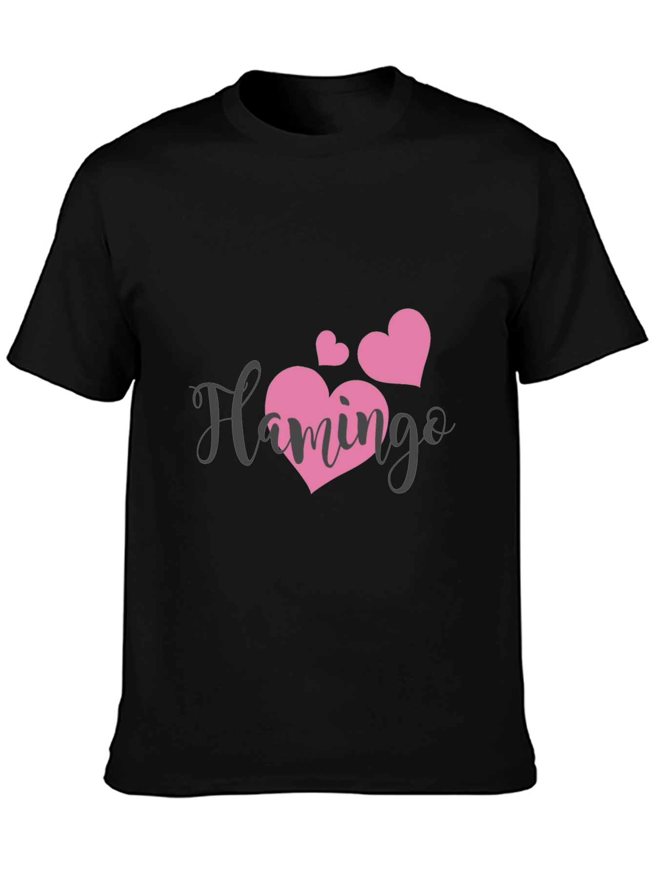 Black Flamingo Heart Graphic Tee