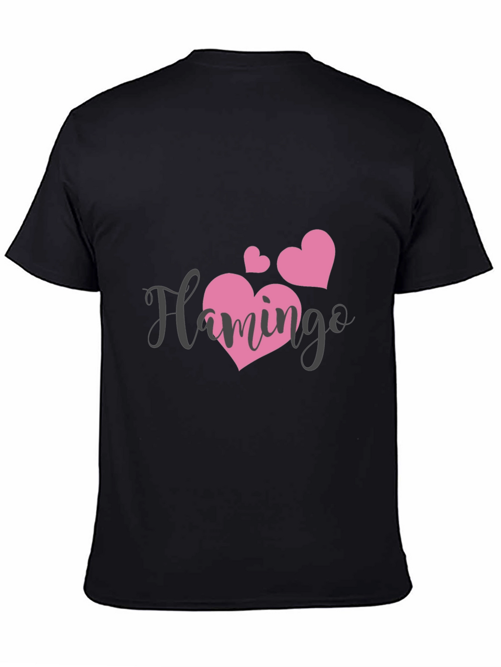 Black Flamingo Heart Graphic Tee