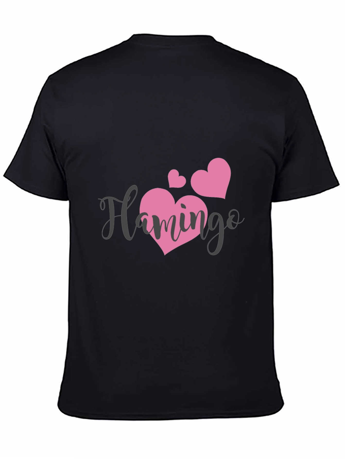 Black Flamingo Heart Graphic Tee