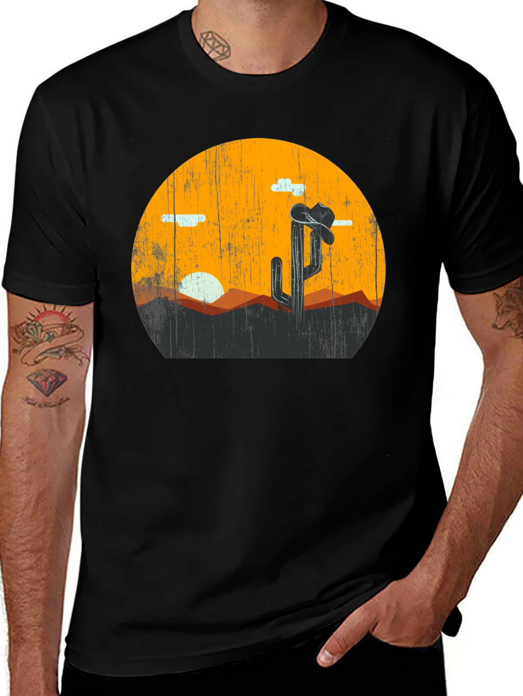 Desert Cactus Sunset Graphic Tee