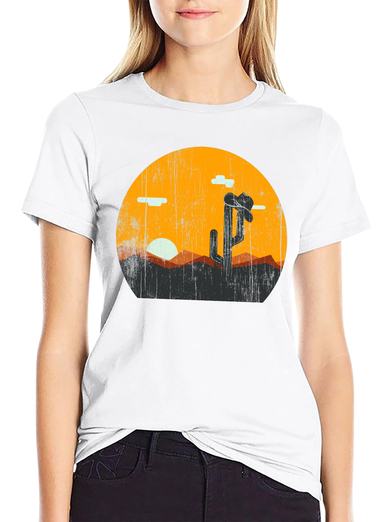 Desert Cactus Sunset Graphic Tee
