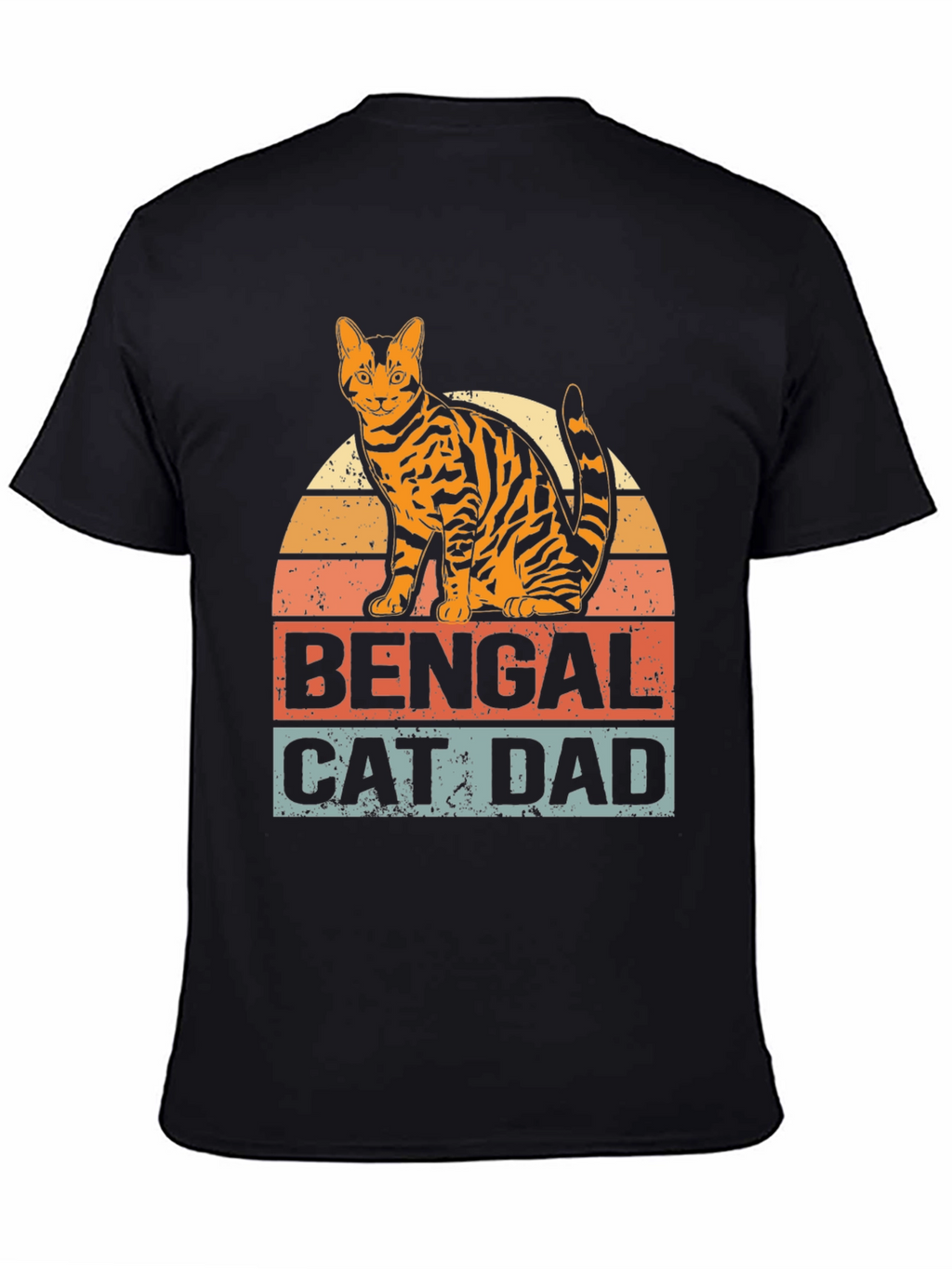 Bengal Cat Dad Graphic T-Shirt - Mens Black Tee
