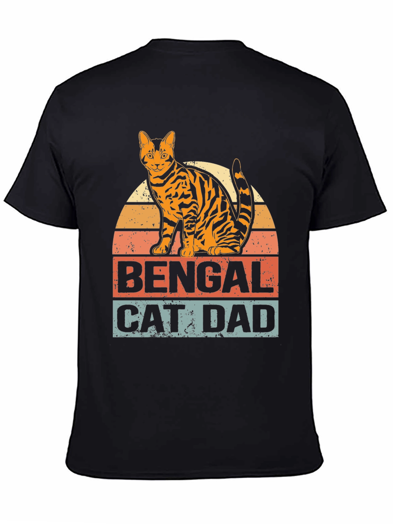 Bengal Cat Dad Graphic T-Shirt - Mens Black Tee