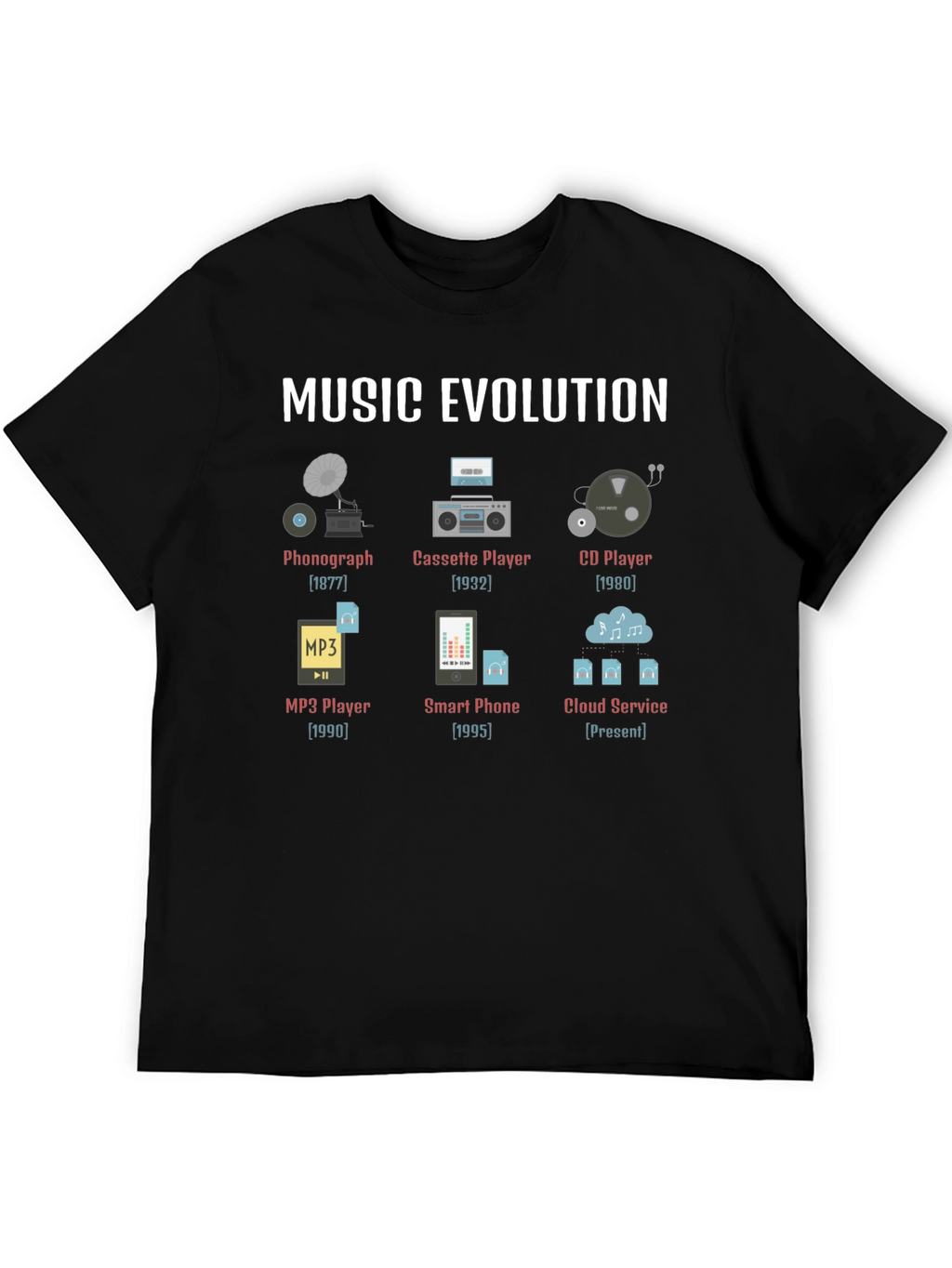 Music Evolution Graphic T-Shirt