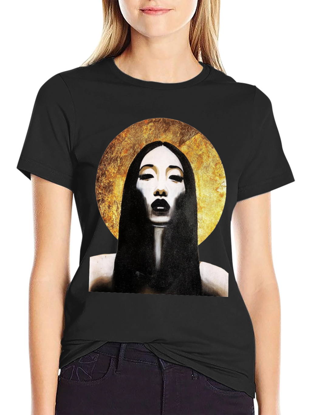 Halo Portrait Black T-Shirt