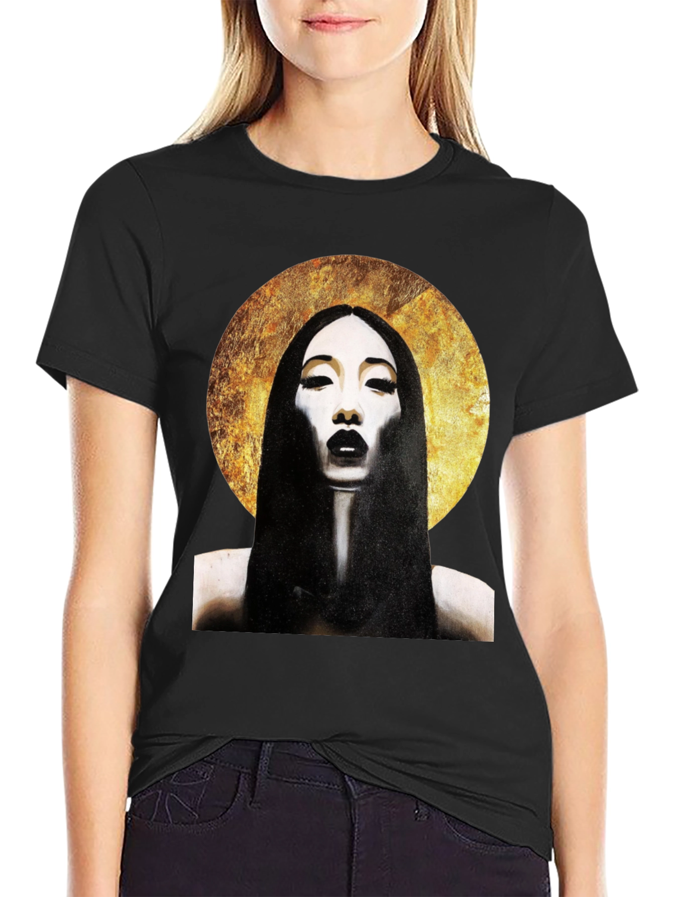 Halo Portrait Black T-Shirt
