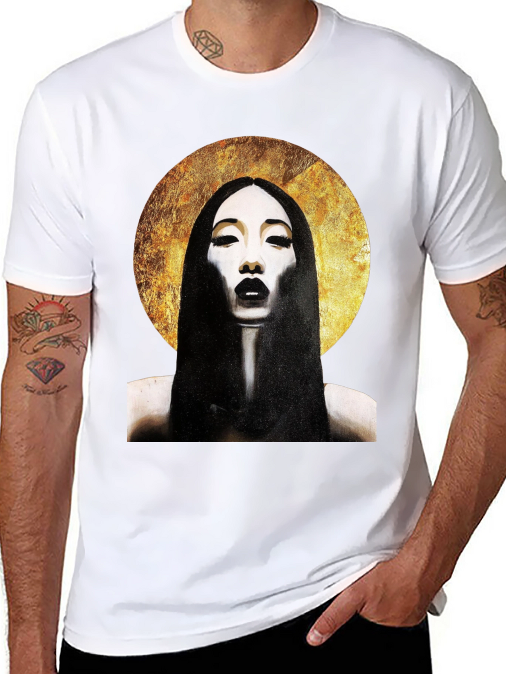 Halo Portrait Black T-Shirt