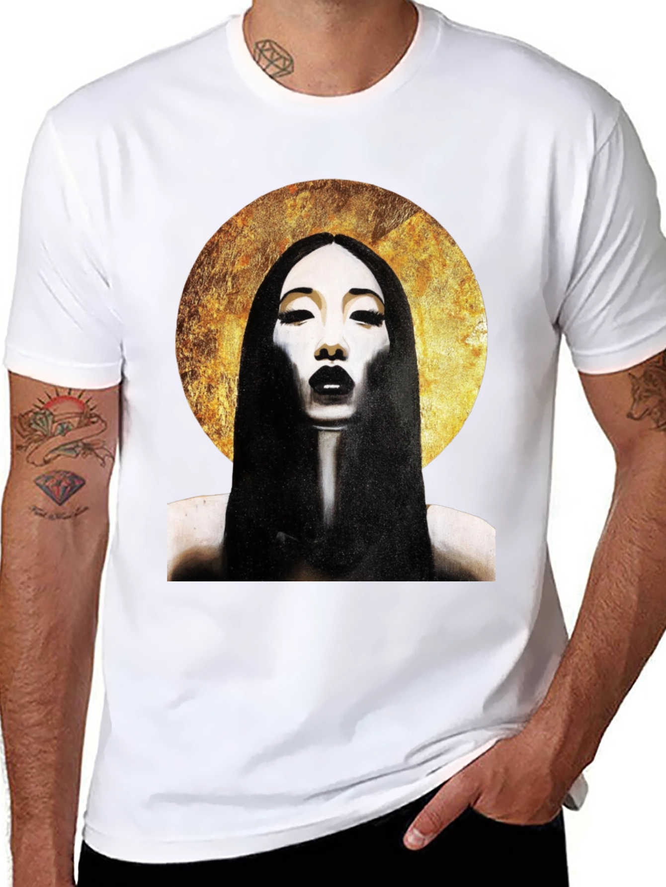 Halo Portrait Black T-Shirt