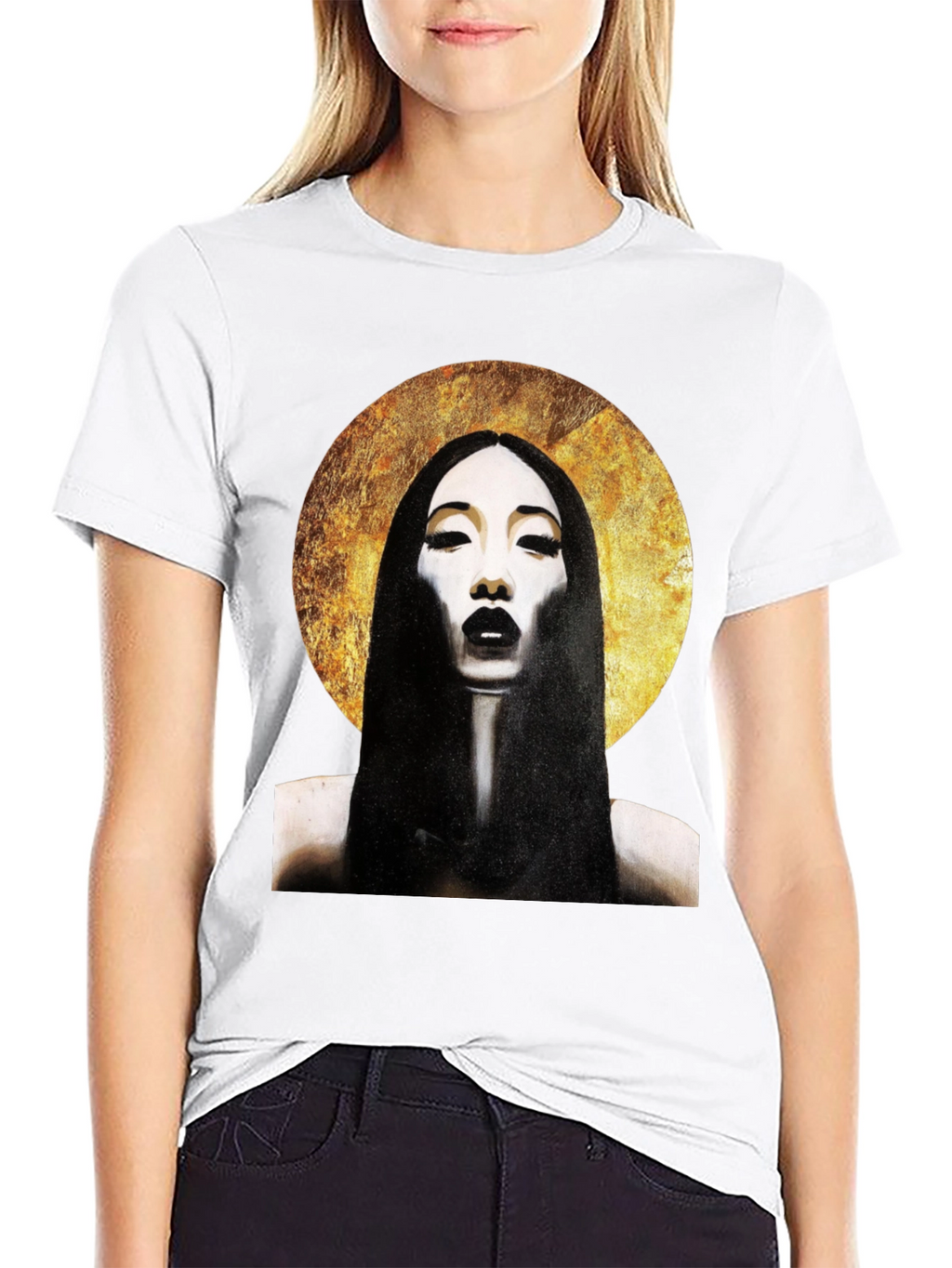 Halo Portrait Black T-Shirt