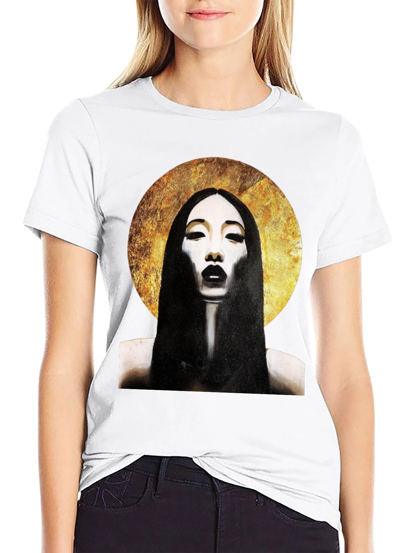 Halo Portrait Black T-Shirt