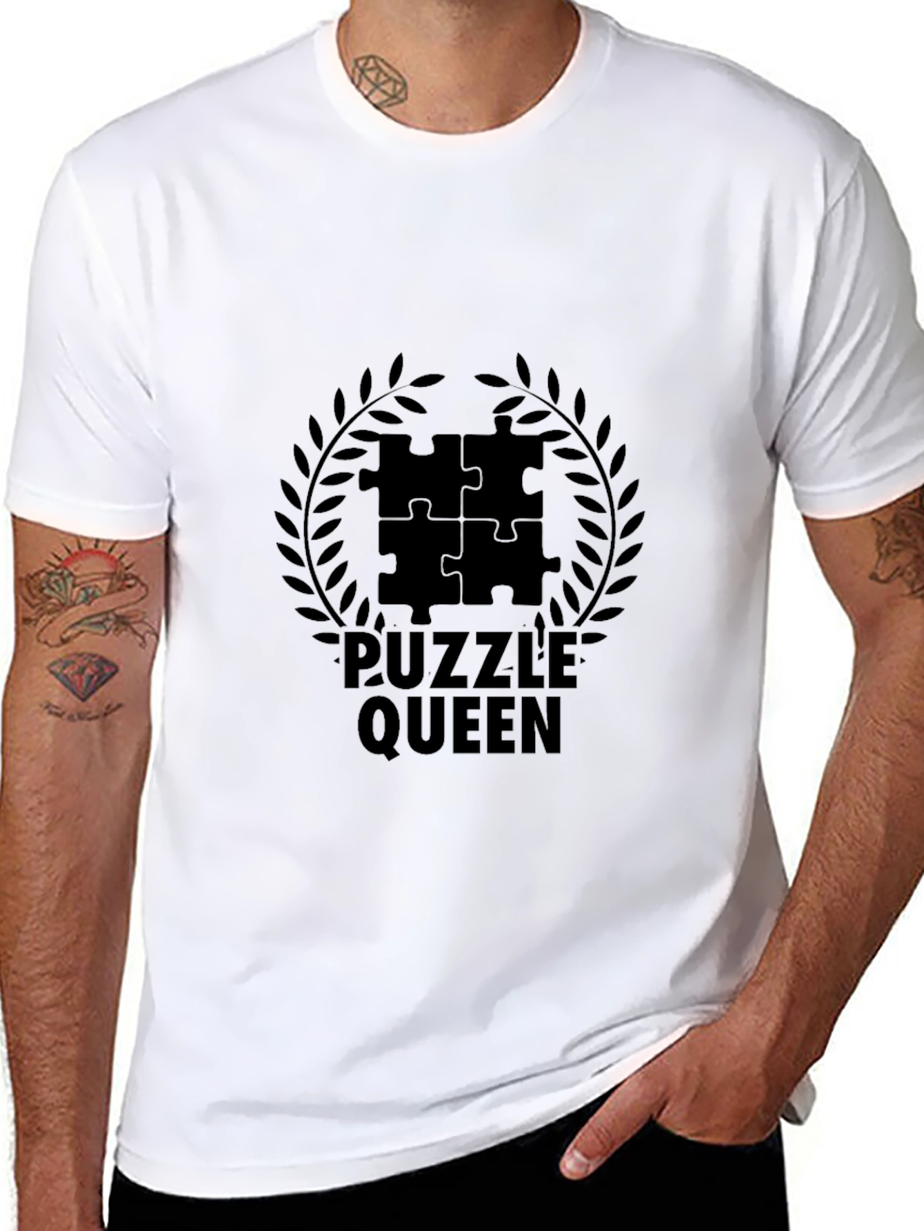 Puzzle Queen Black T-Shirt - Jigsaw Lovers Tee