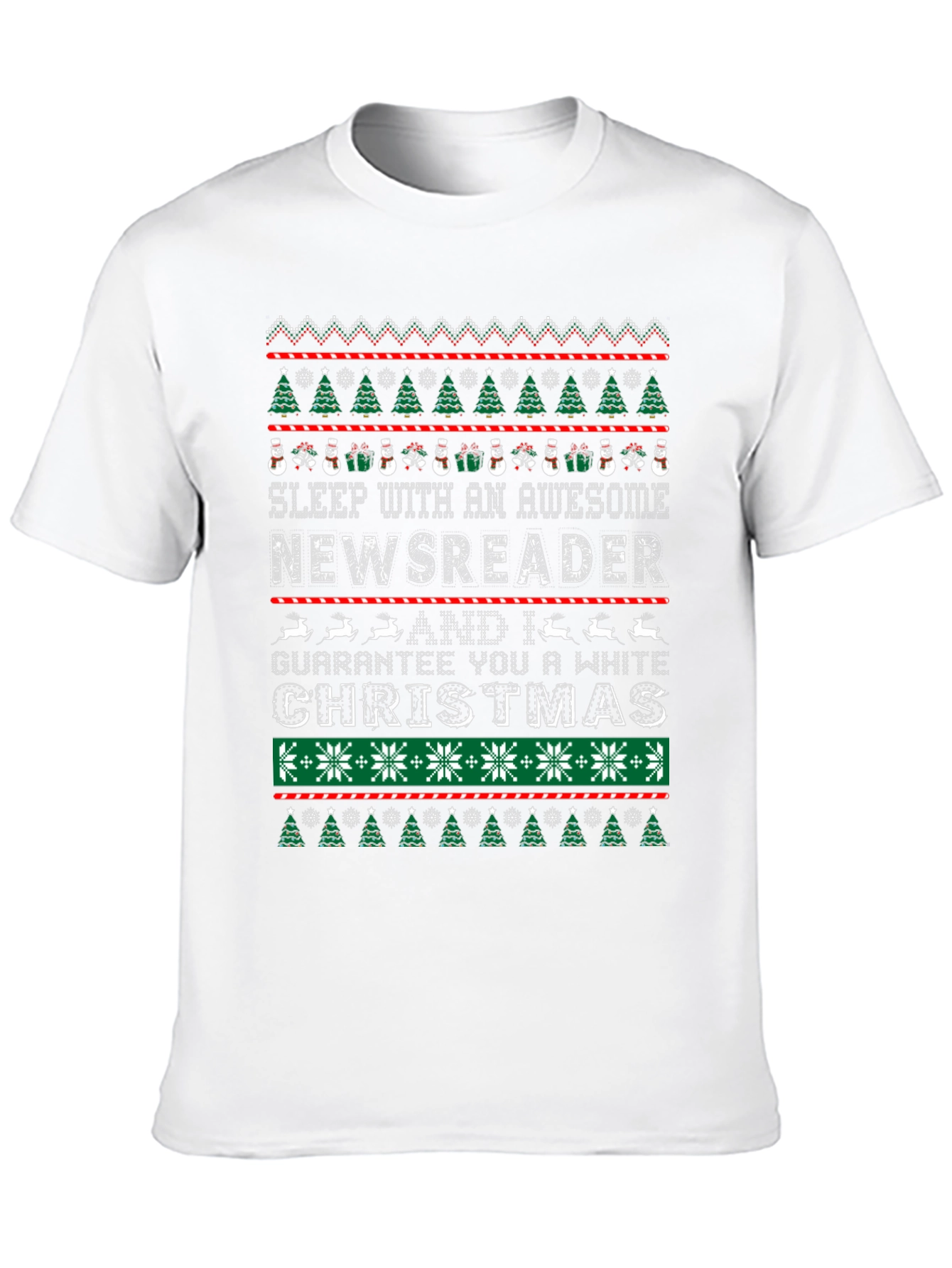 Funny Newsreader Ugly Christmas T-Shirt