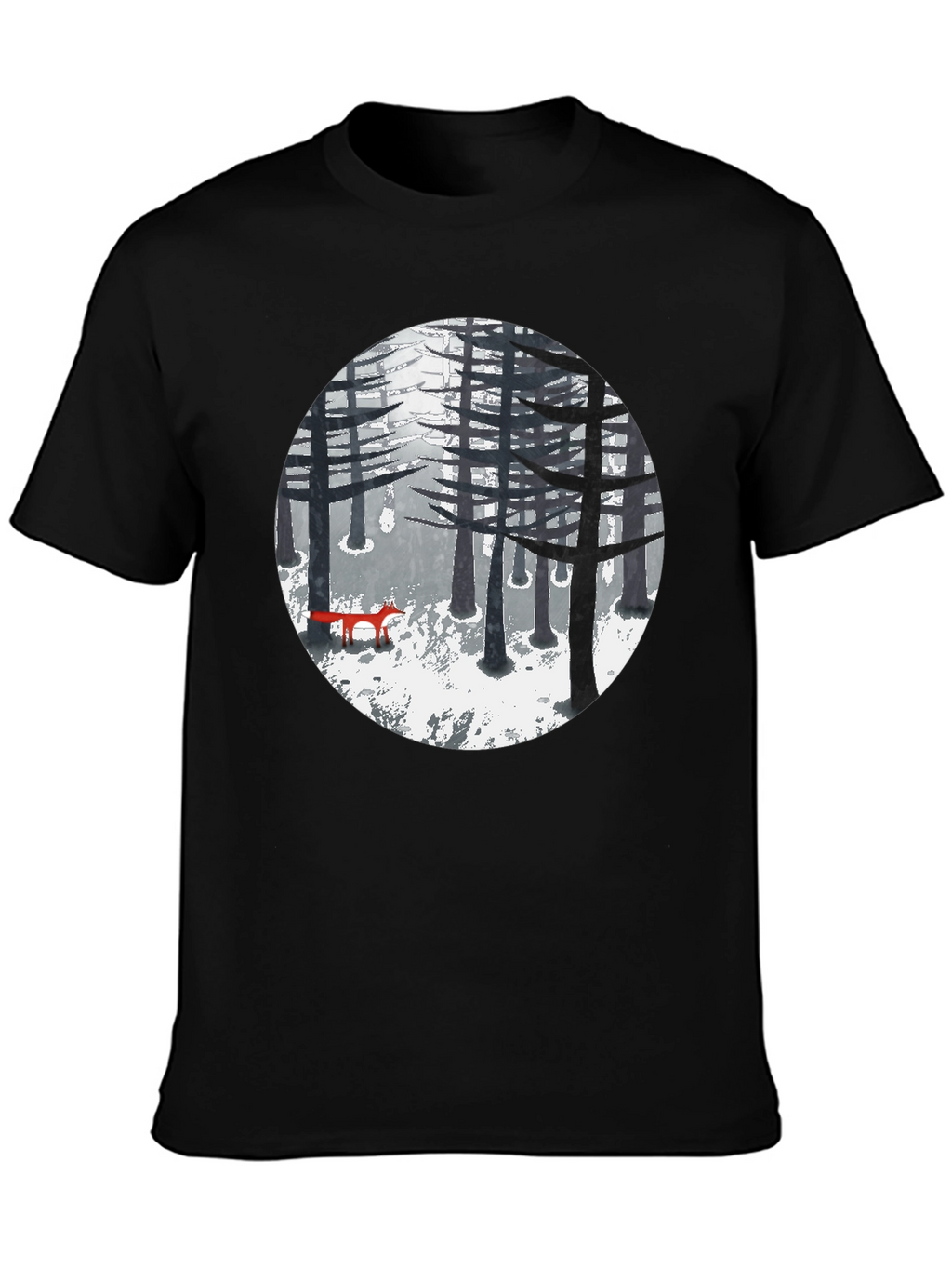 Fox in Winter Forest Graphic Tee
