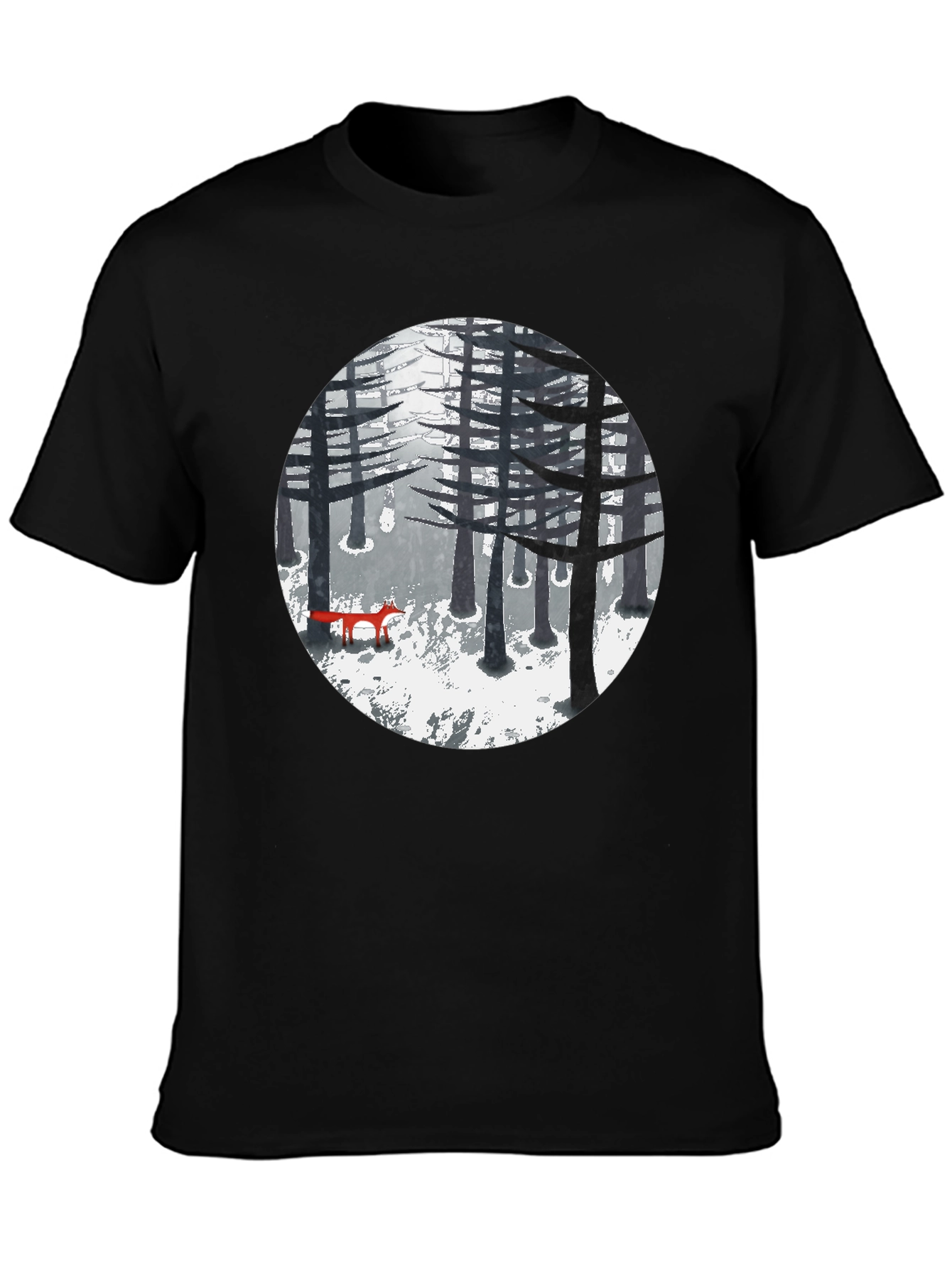 Fox in Winter Forest Graphic Tee