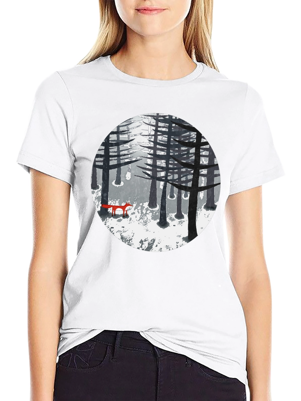 Fox in Winter Forest Graphic Tee