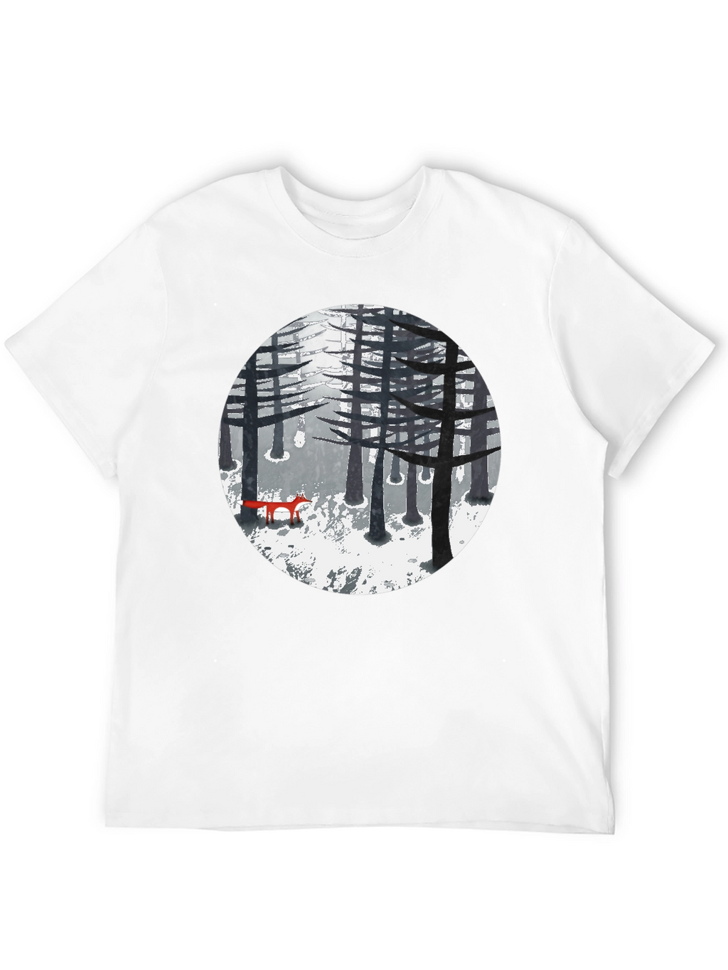 Fox in Winter Forest Graphic Tee