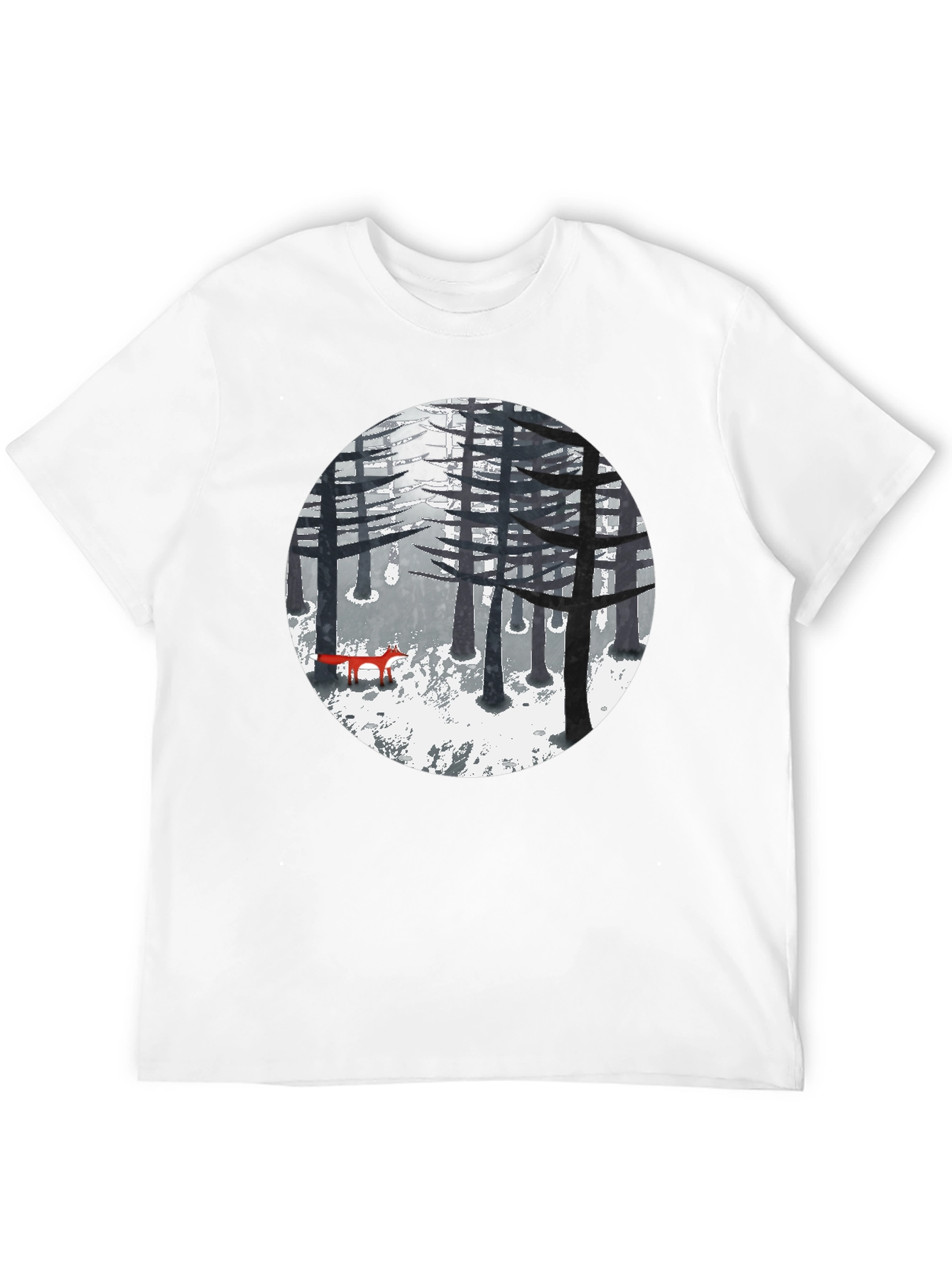 Fox in Winter Forest Graphic Tee
