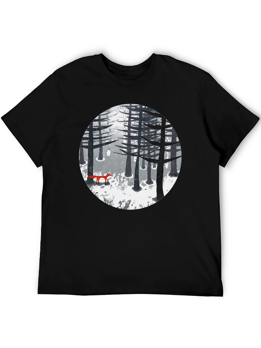 Fox in Winter Forest Graphic Tee