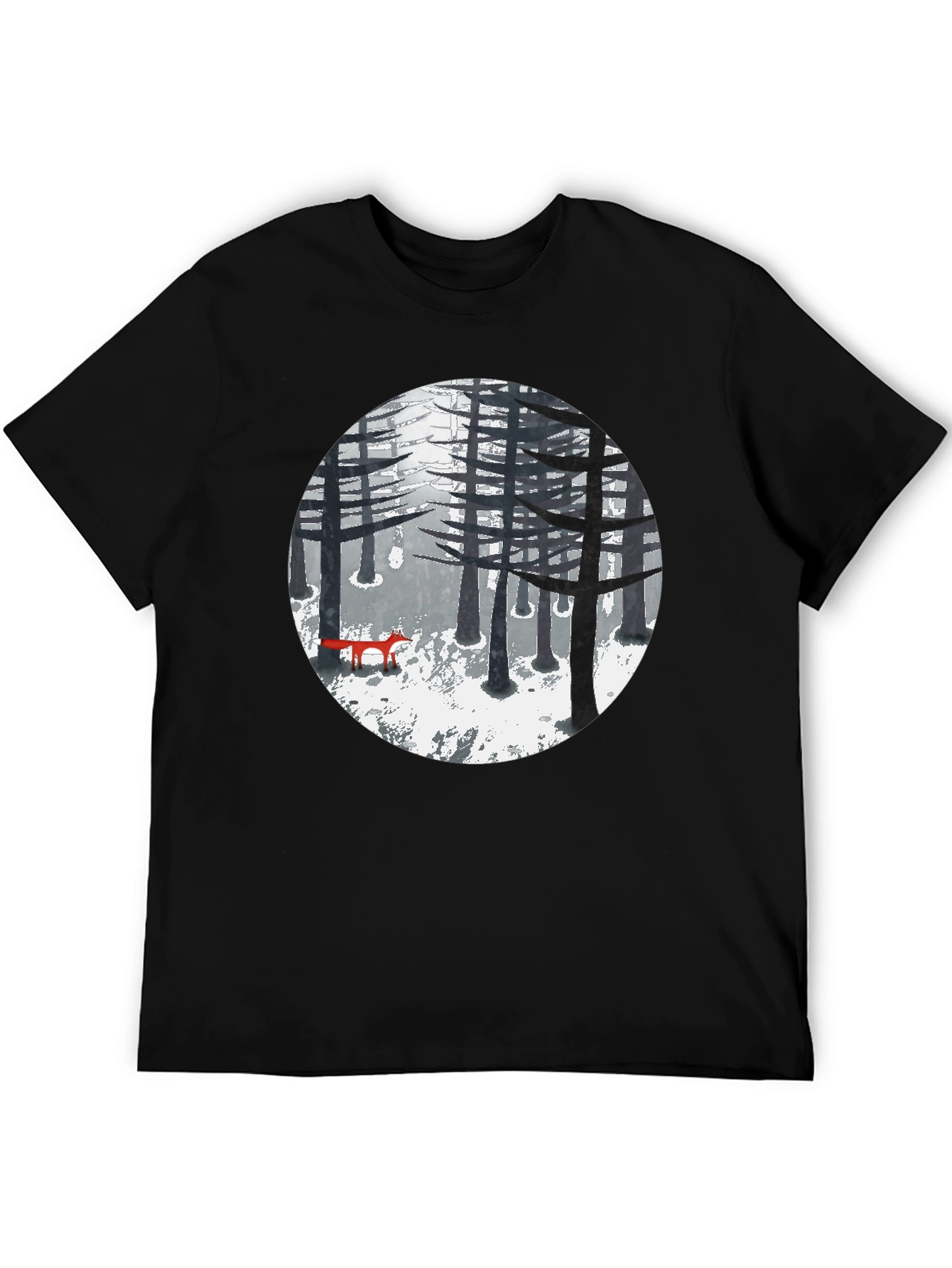 Fox in Winter Forest Graphic Tee