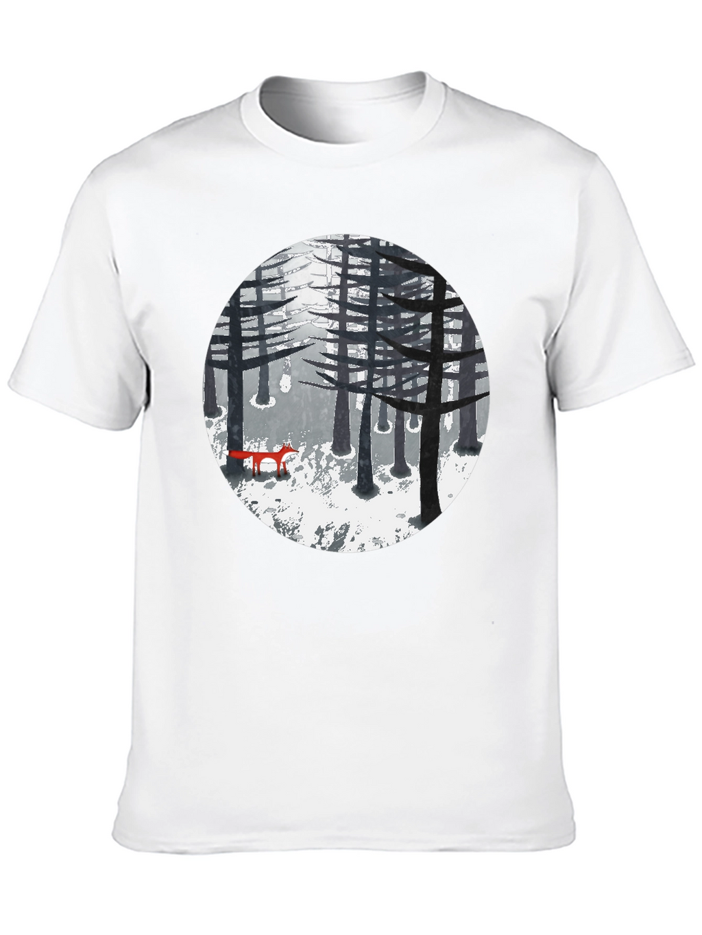 Fox in Winter Forest Graphic Tee