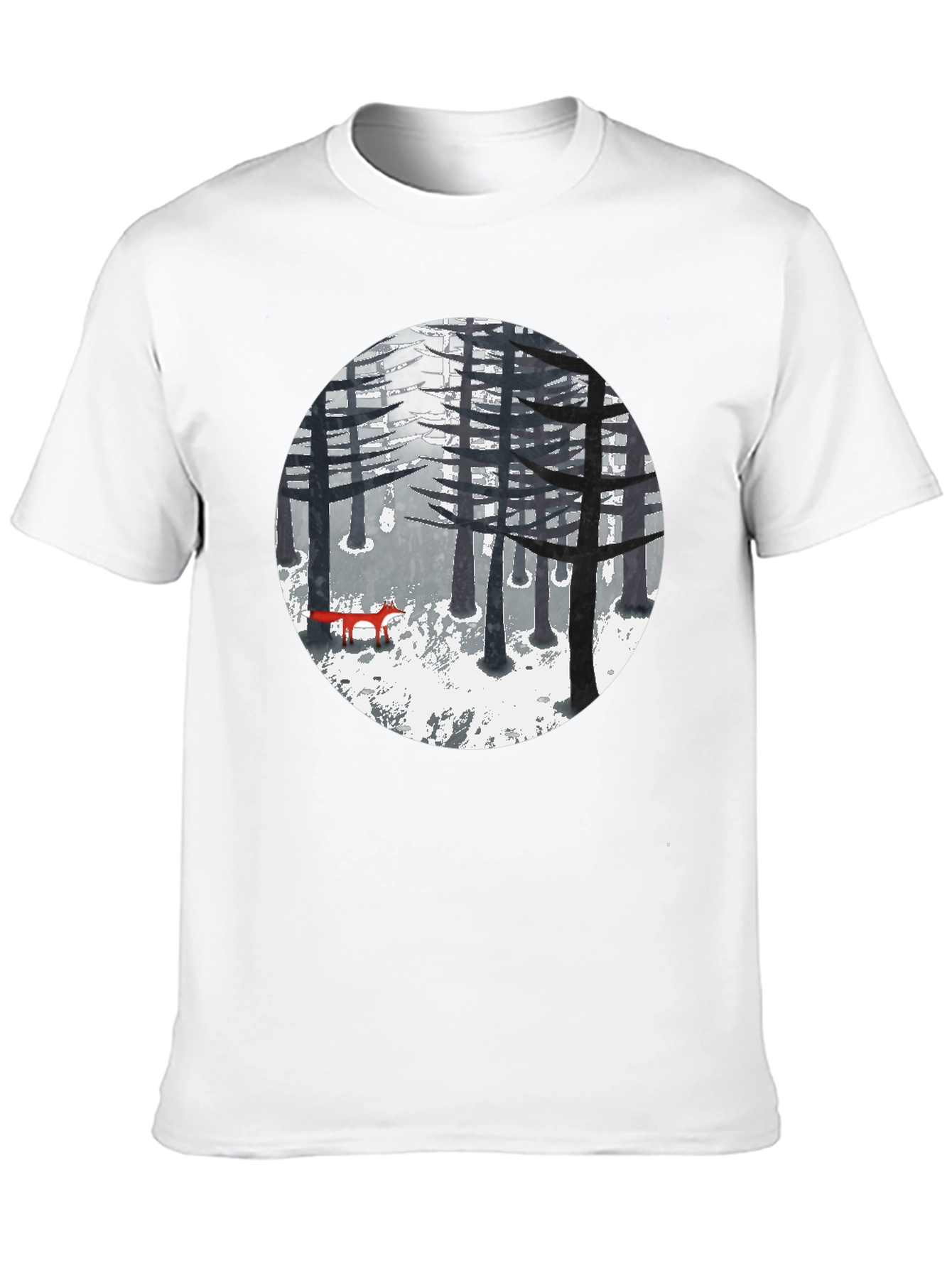 Fox in Winter Forest Graphic Tee
