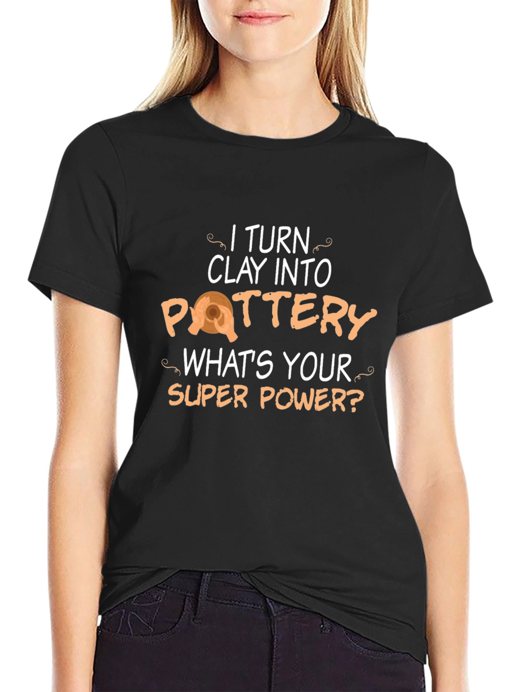 Pottery Super Power T-Shirt - Black Cotton Tee