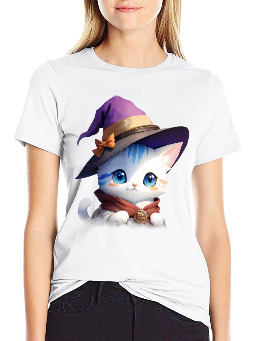 Wizard Cat Graphic Tee - Magic & Style!