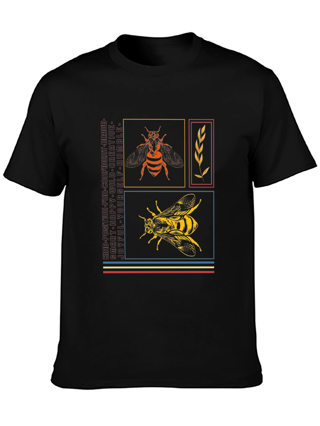 Stylish Bee Graphic Print T-Shirt