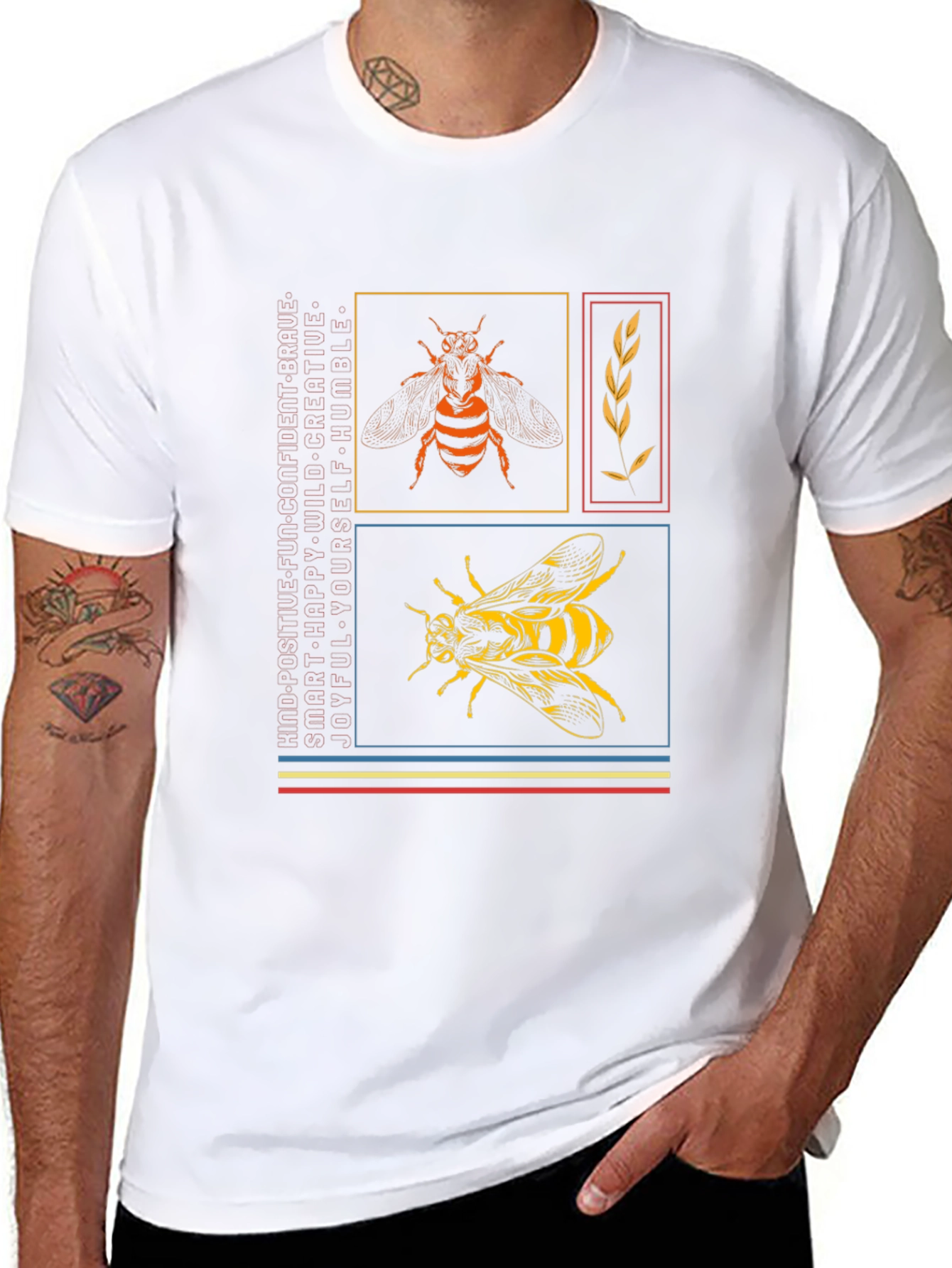 Stylish Bee Graphic Print T-Shirt