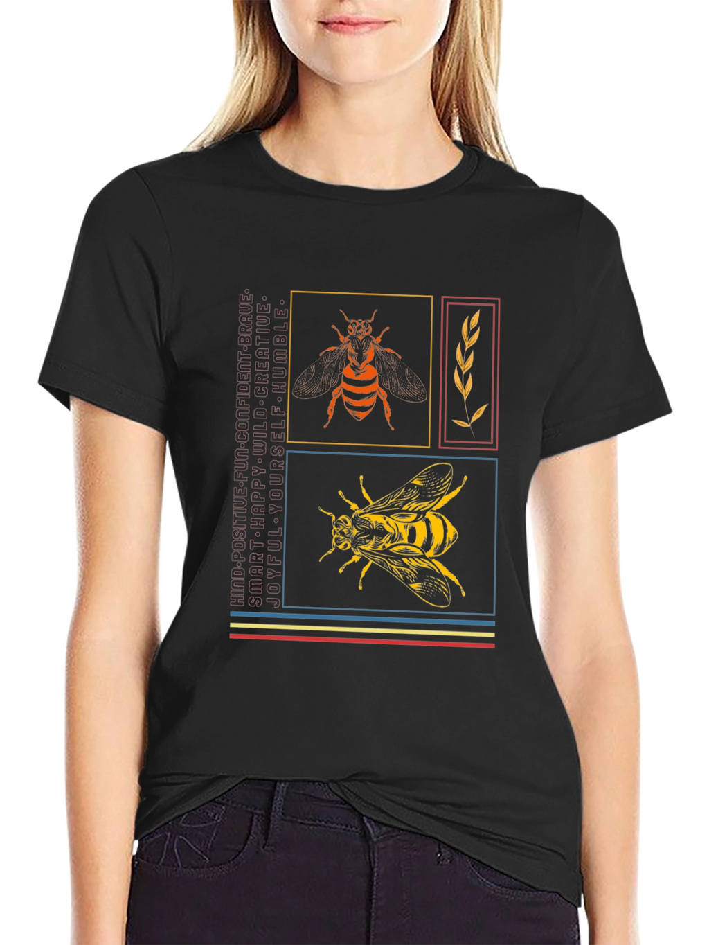 Stylish Bee Graphic Print T-Shirt