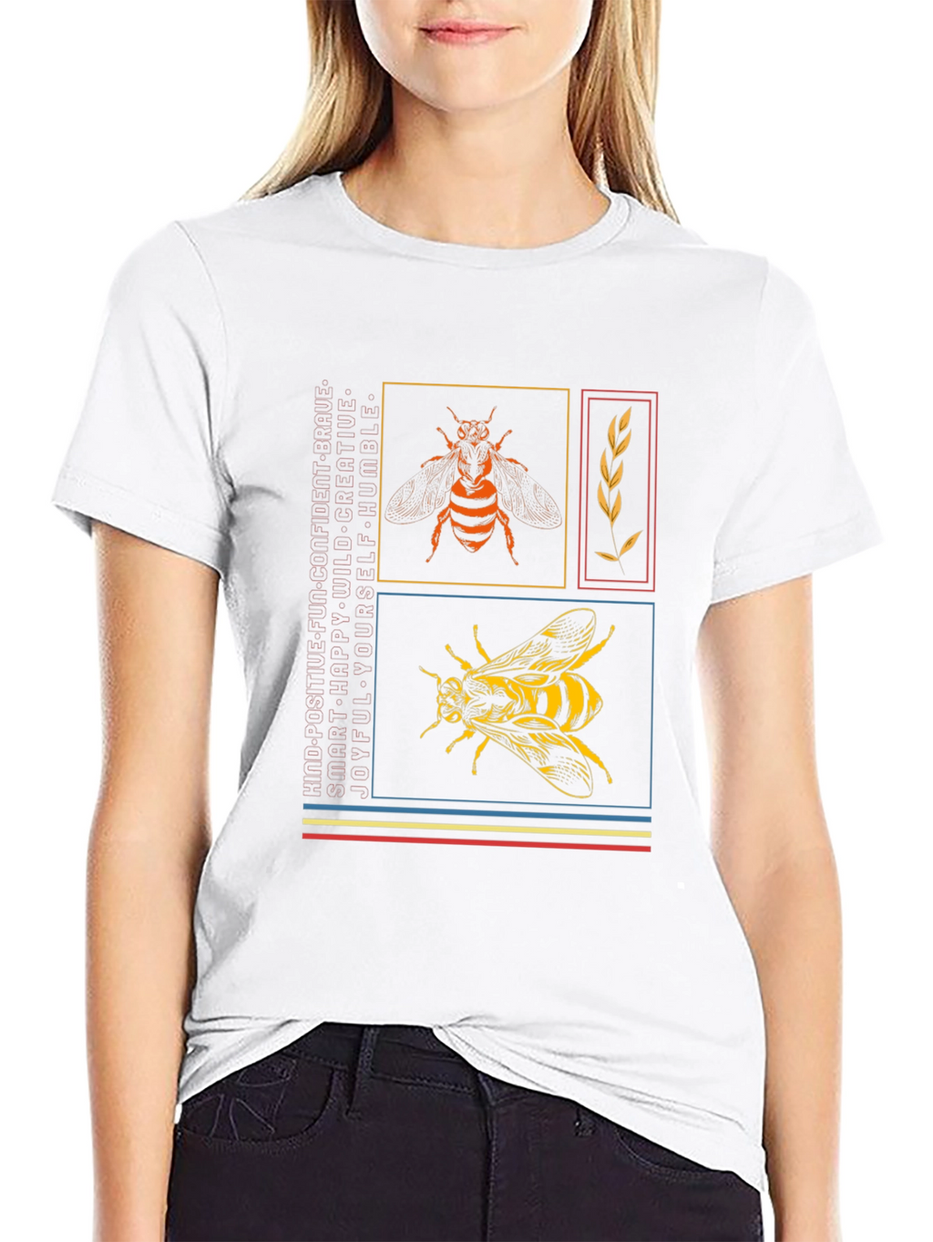 Stylish Bee Graphic Print T-Shirt