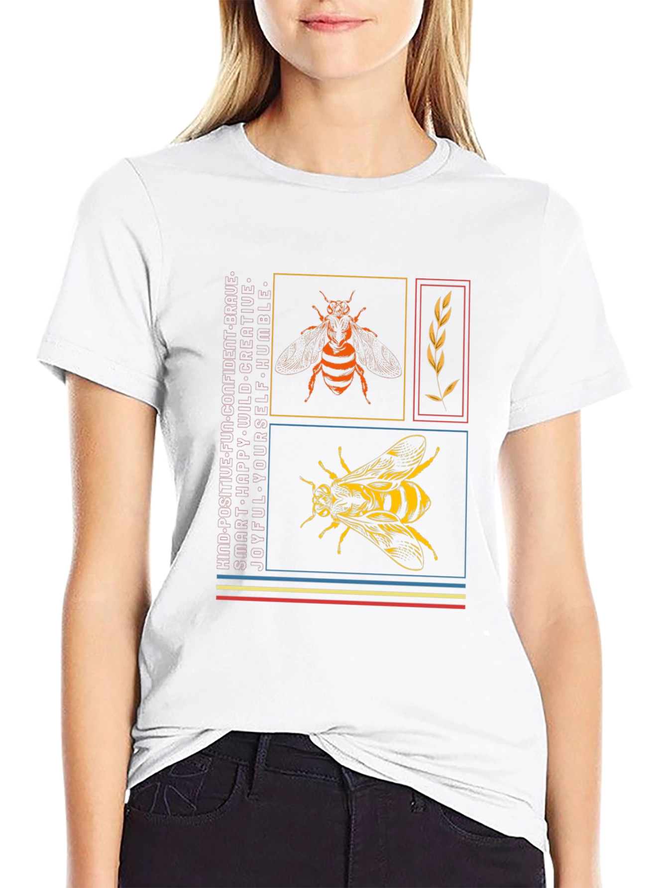 Stylish Bee Graphic Print T-Shirt