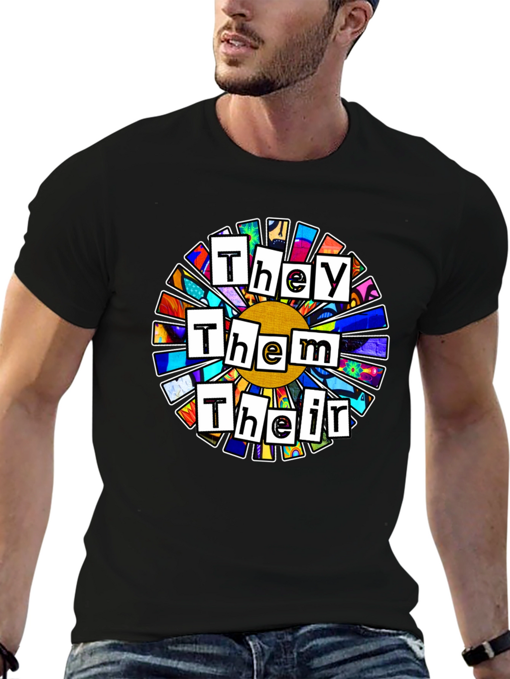 Pronoun Flower T-Shirt - They Them Their Pride Tee