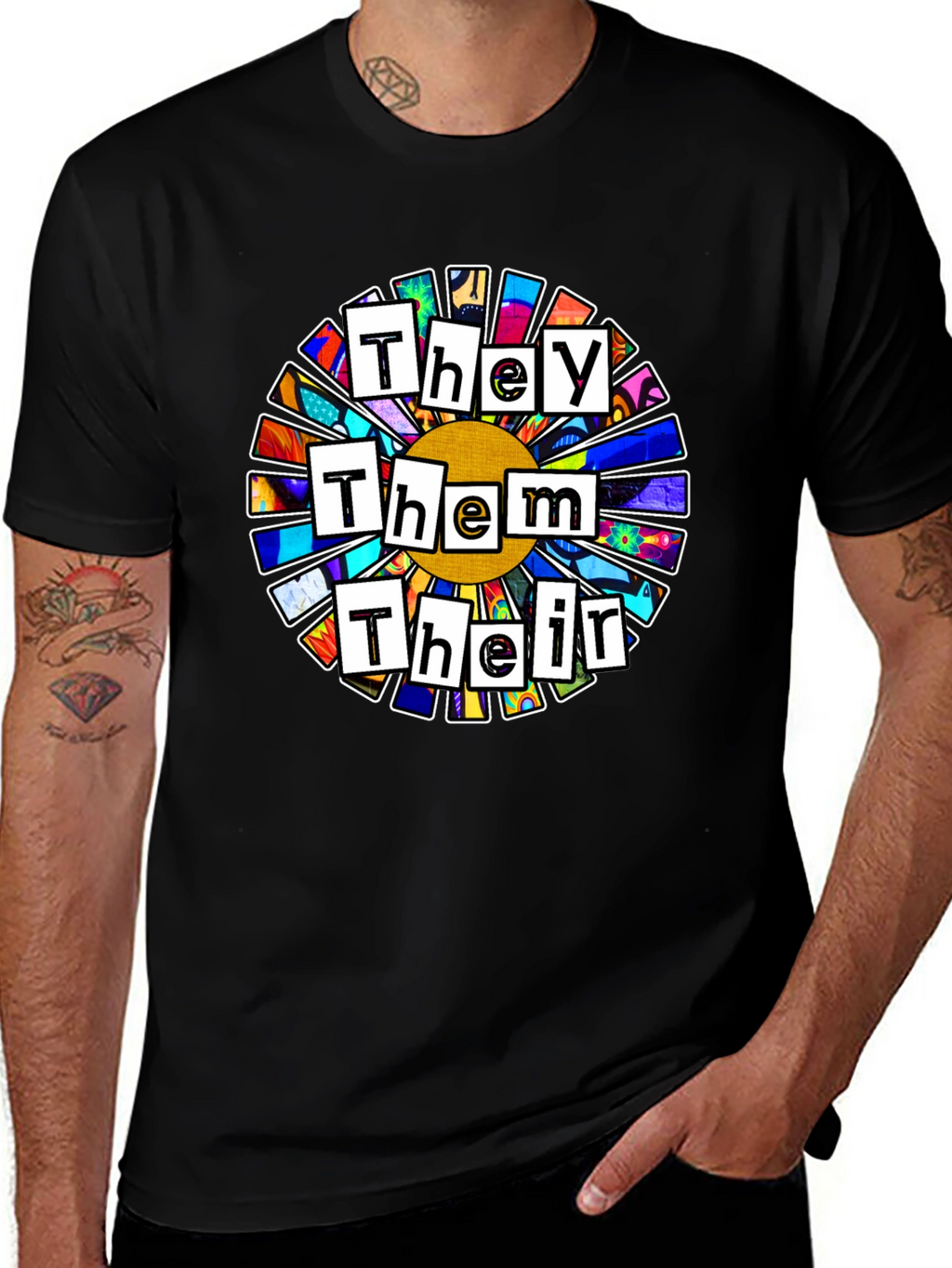 Pronoun Flower T-Shirt - They Them Their Pride Tee