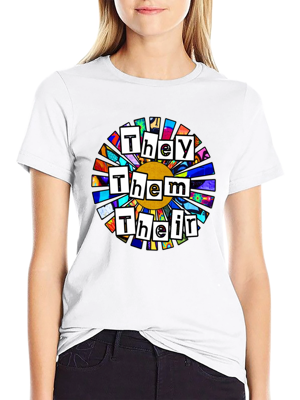 Pronoun Flower T-Shirt - They Them Their Pride Tee