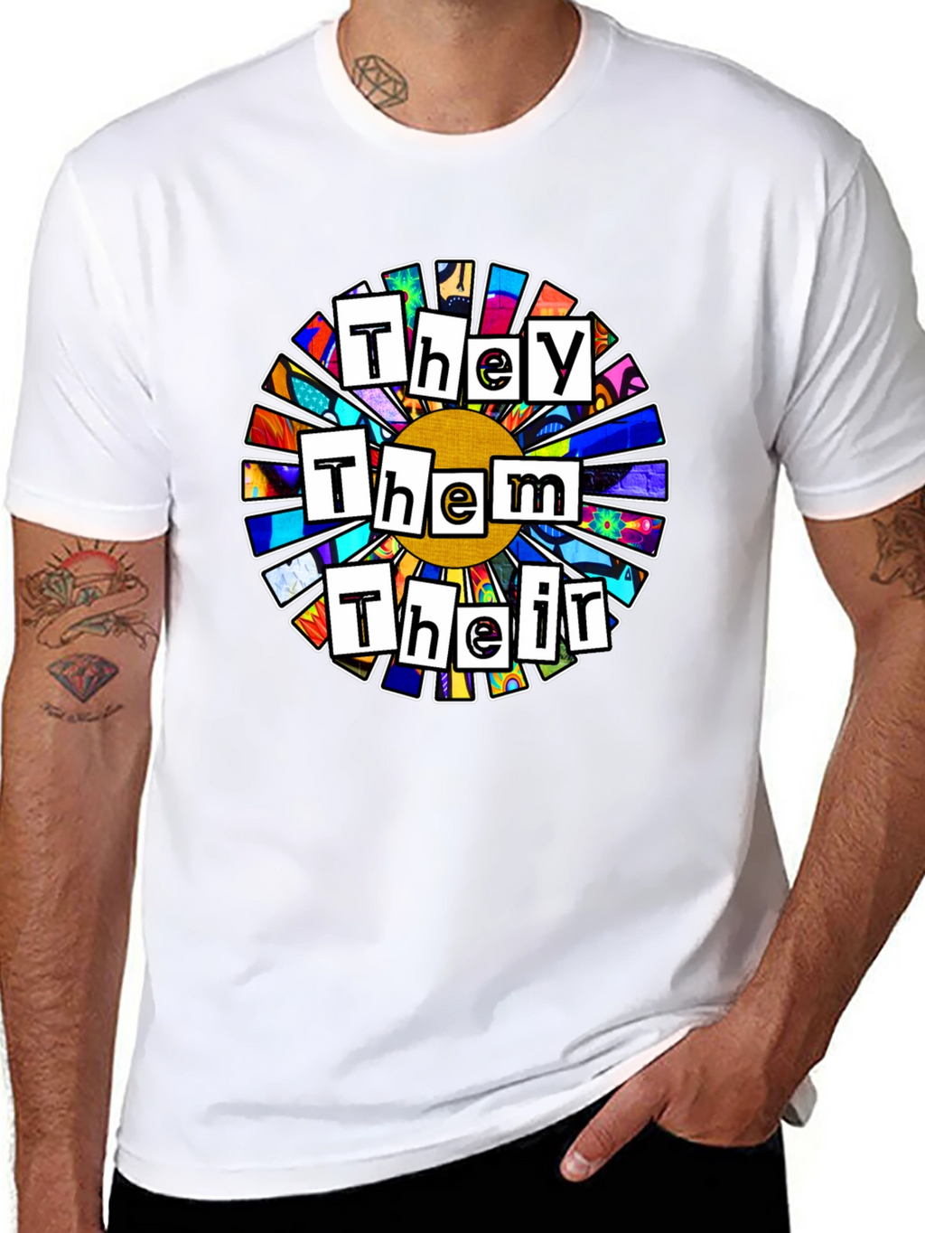 Pronoun Flower T-Shirt - They Them Their Pride Tee