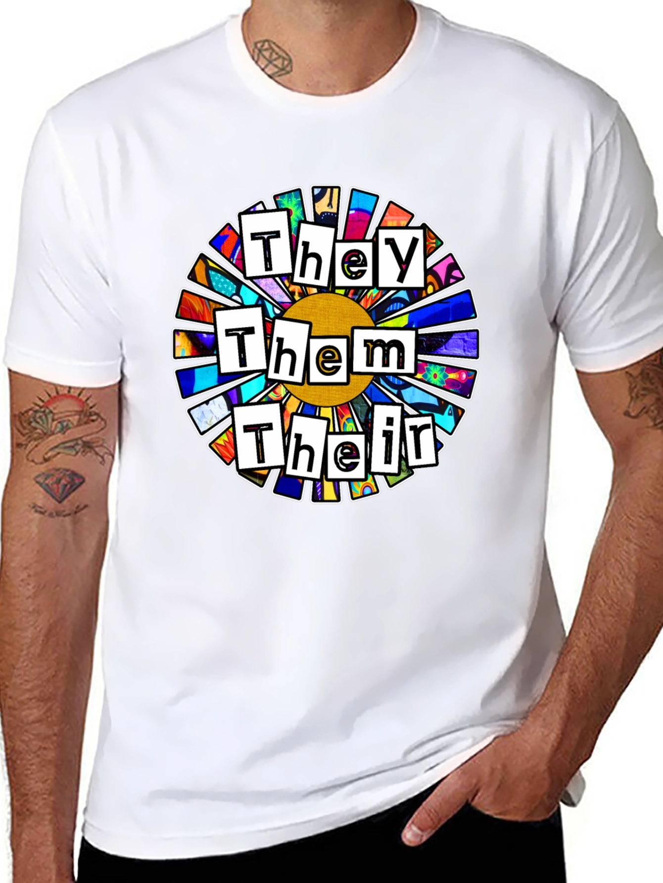 Pronoun Flower T-Shirt - They Them Their Pride Tee