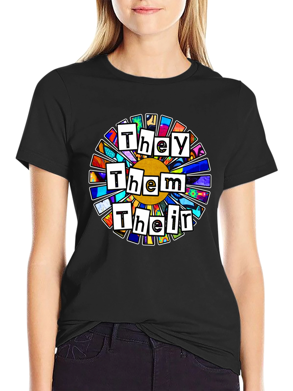 Pronoun Flower T-Shirt - They Them Their Pride Tee