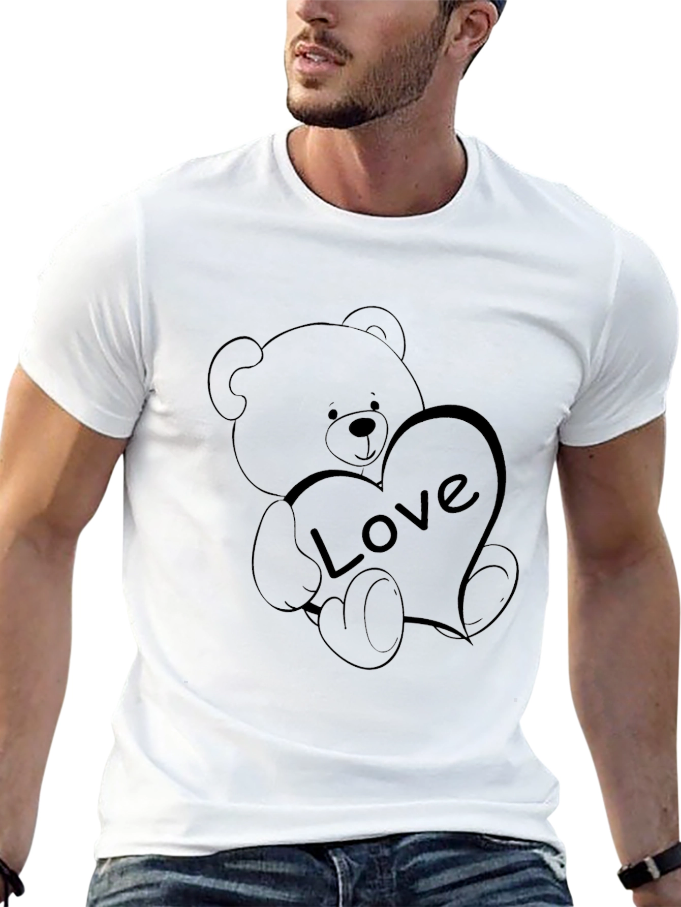 Love Bear Graphic Tee - Unisex Black T-Shirt