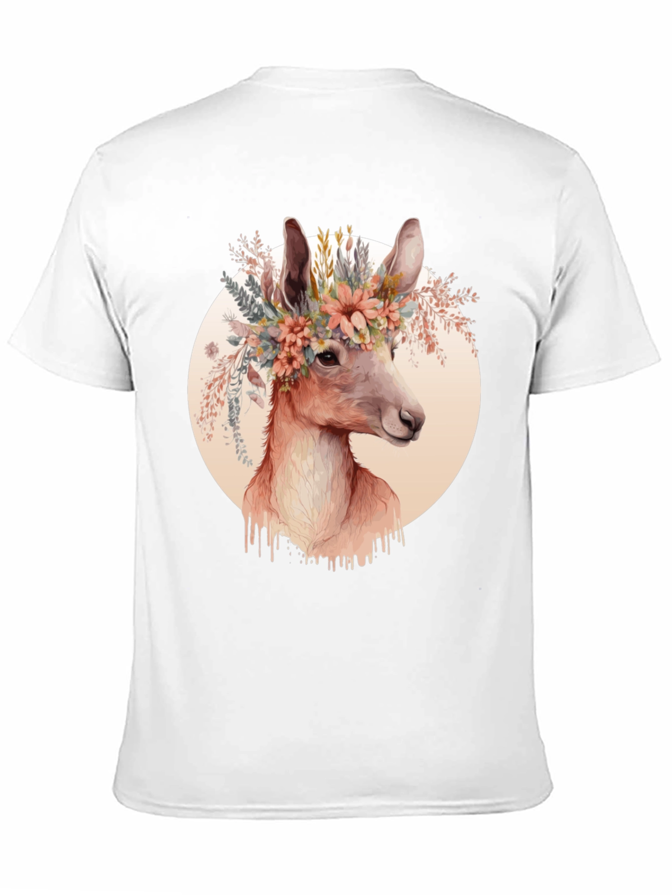 Floral Deer Graphic Tee - Trendy Unisex Shirt