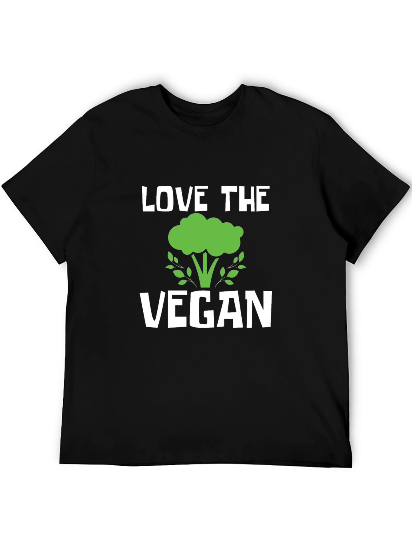 Love the Vegan Broccoli Graphic Tee - Black Cotton T-Shirt