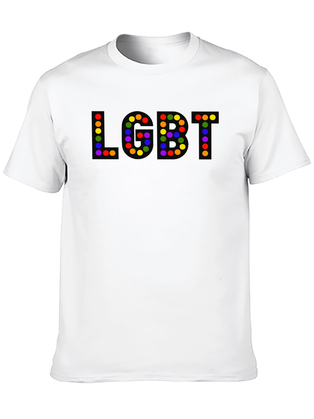 LGBT Pride T-Shirt - Rainbow Dot Letters