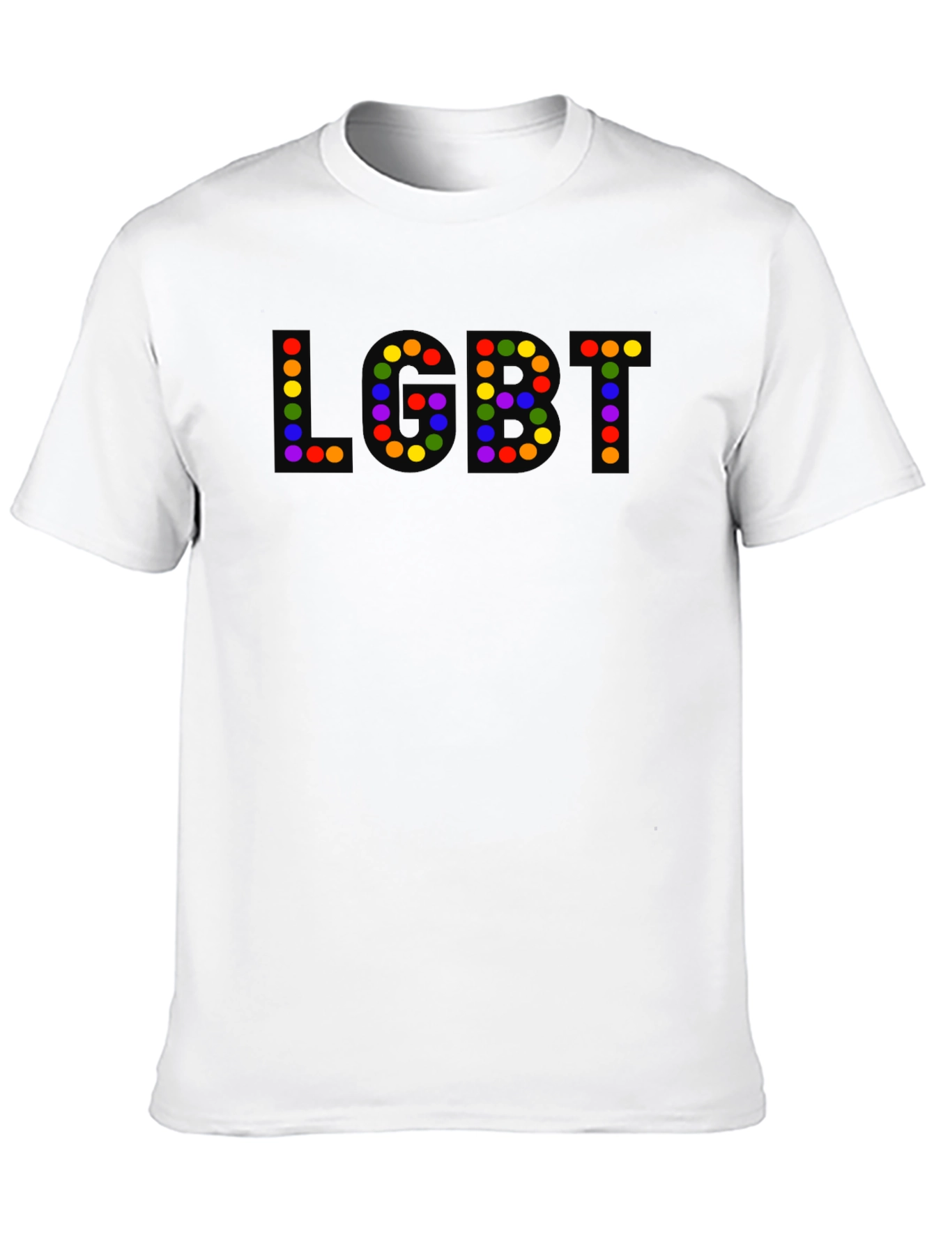 LGBT Pride T-Shirt - Rainbow Dot Letters