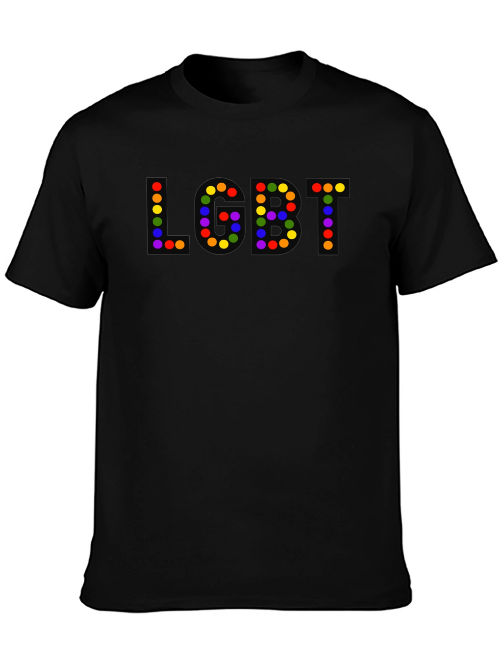 LGBT Pride T-Shirt - Rainbow Dot Letters