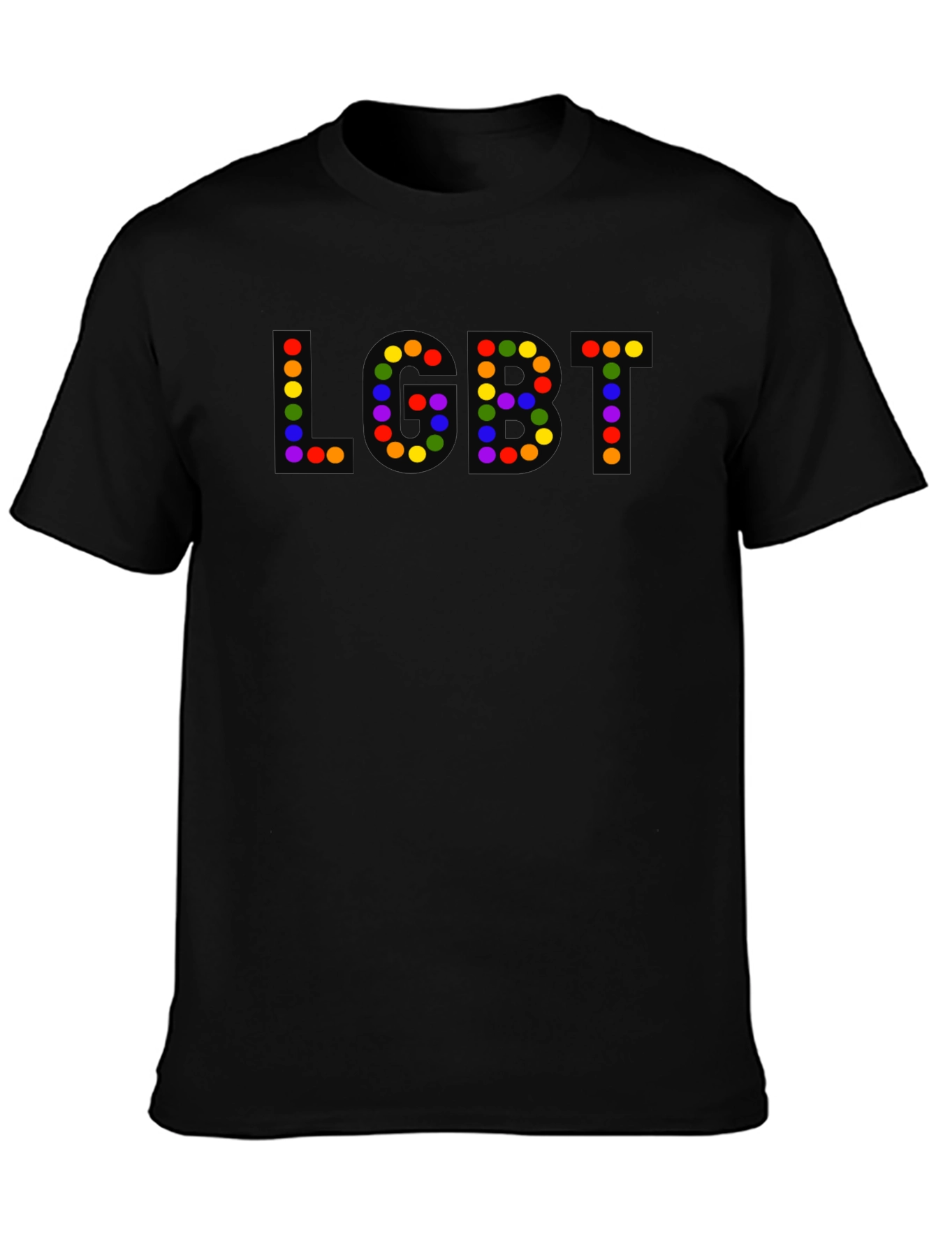 LGBT Pride T-Shirt - Rainbow Dot Letters