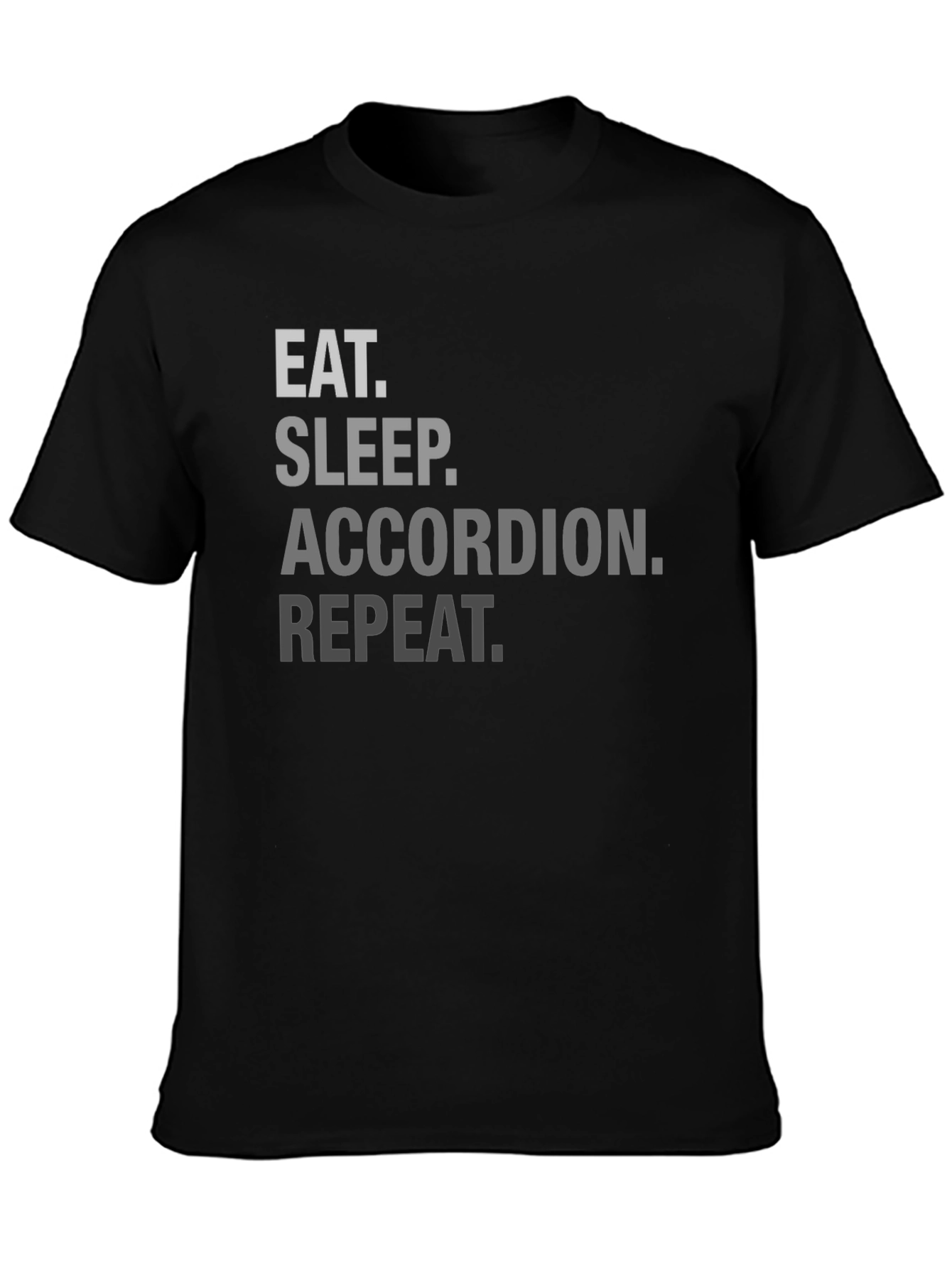 Eat Sleep Accordion Repeat Black T-Shirt
